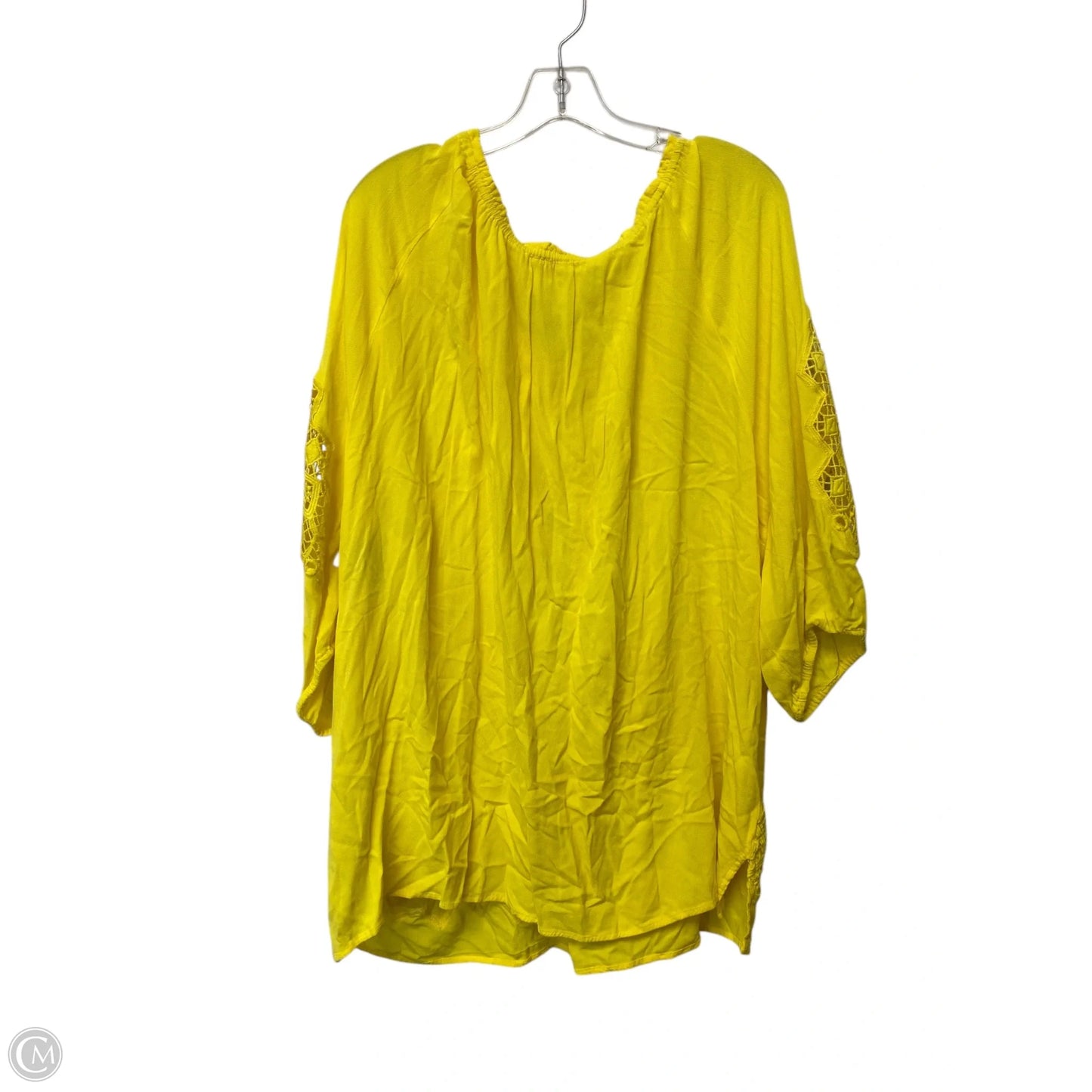 Top 3/4 Sleeve By Ruby Rd In Yellow, Size: 2x