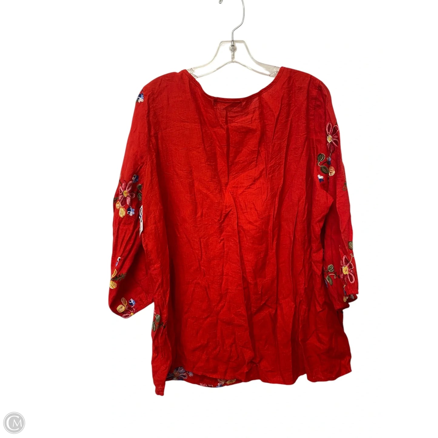 Top 3/4 Sleeve By Clothes Mentor In Red, Size: 3x