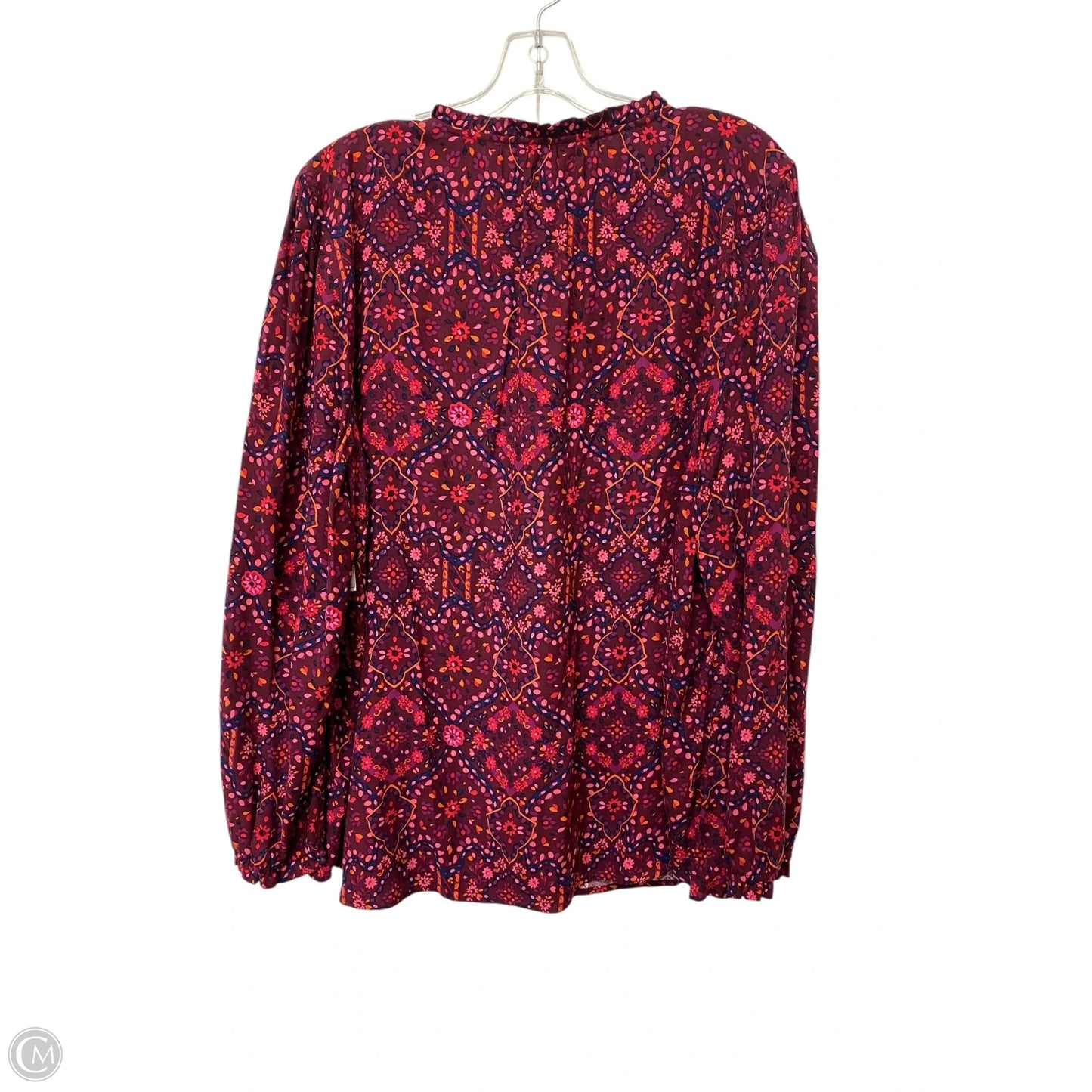 Top Long Sleeve By Croft And Barrow In Floral Print, Size: 1x