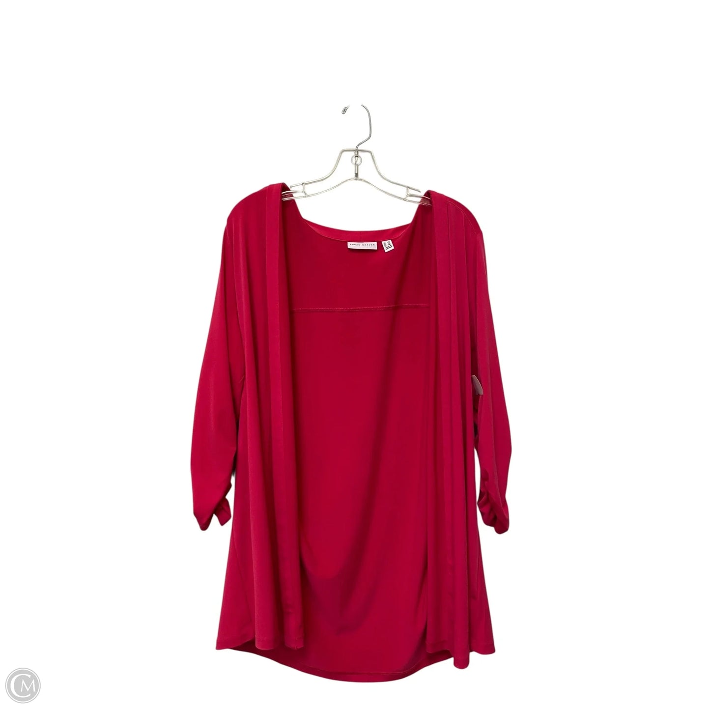 Cardigan By Susan Graver In Pink, Size: 2x