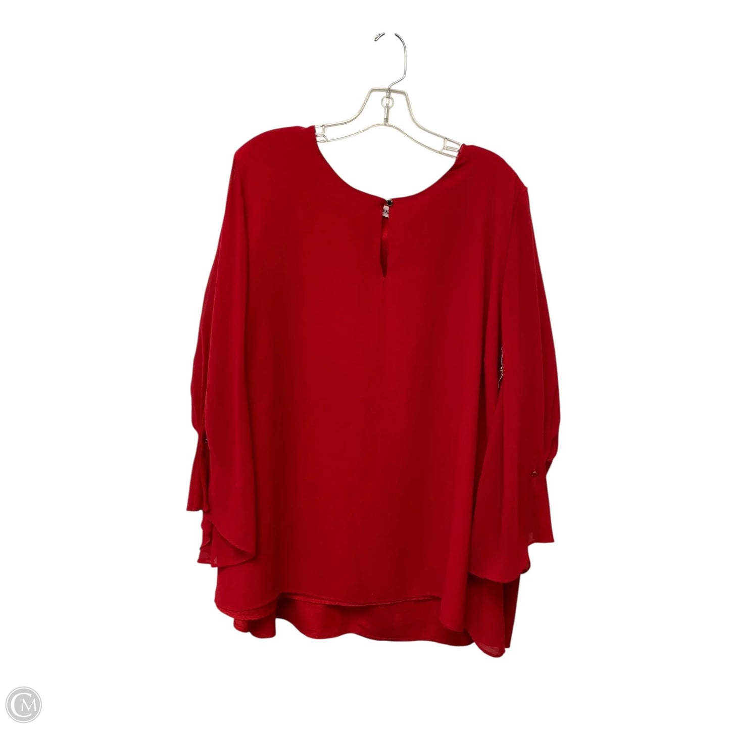 Top Long Sleeve By Calvin Klein In Red, Size: 3x