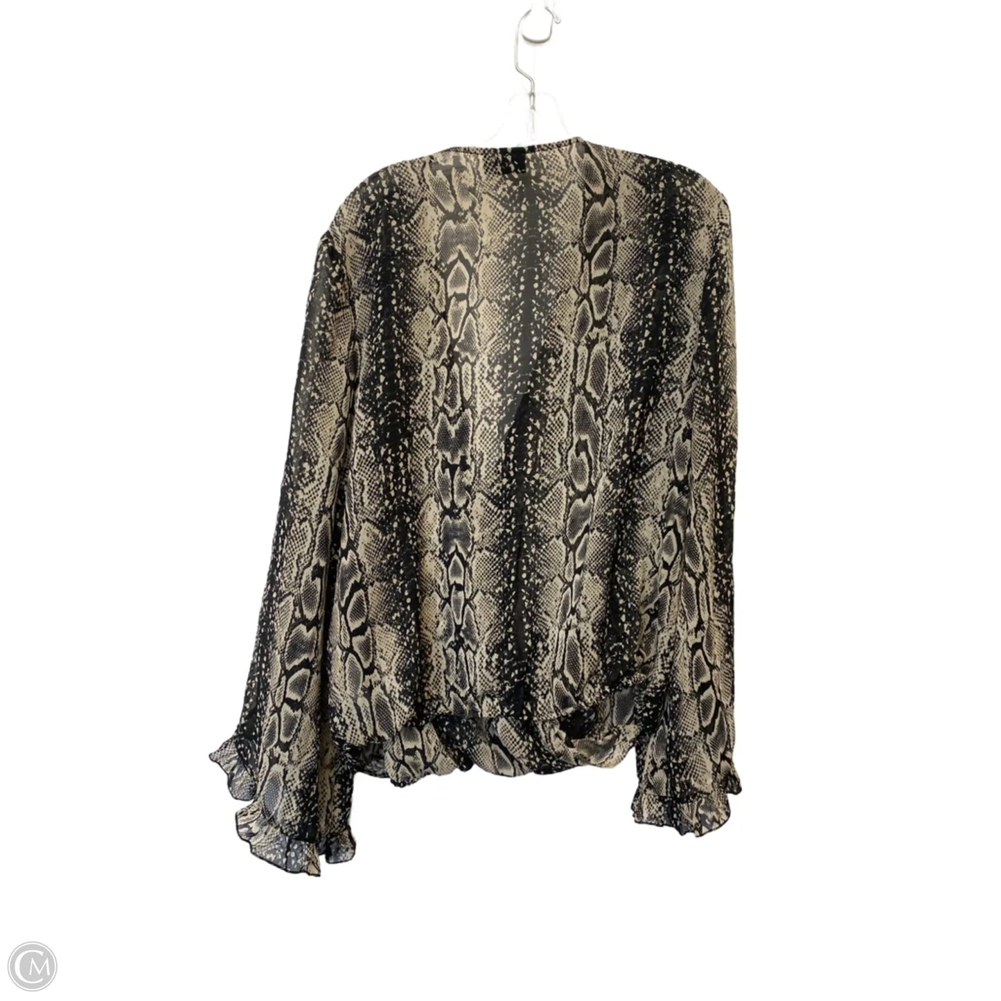 Top Long Sleeve By Wrangler In Snakeskin Print, Size: L