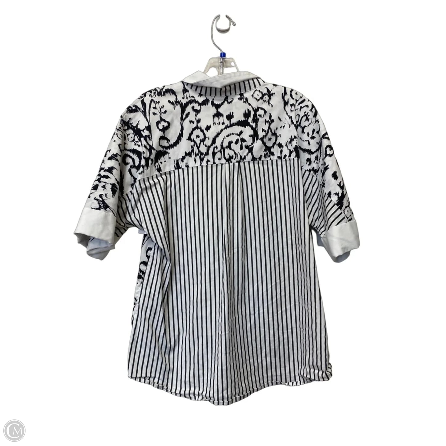 Top Short Sleeve By Chicos In Black & White, Size: 2