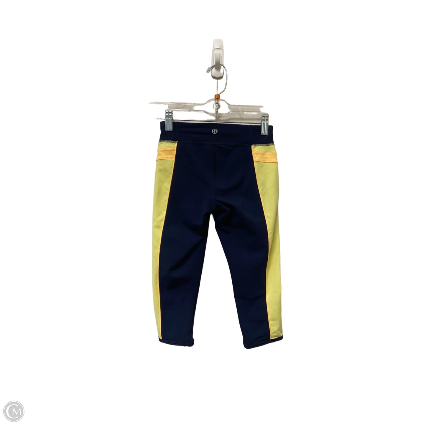 Athletic Capris By Lululemon In Blue & Yellow, Size: Xs