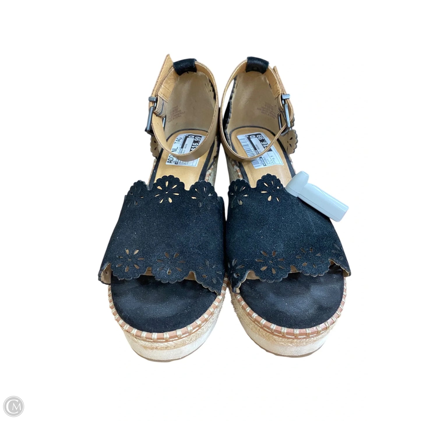 Sandals Heels Wedge By Crown Vintage In Black, Size: 8.5