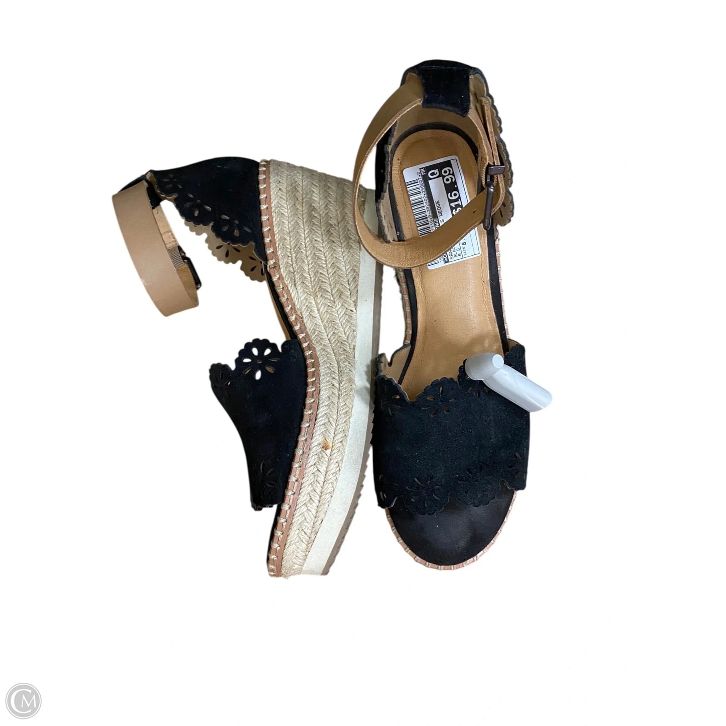Sandals Heels Wedge By Crown Vintage In Black, Size: 8.5