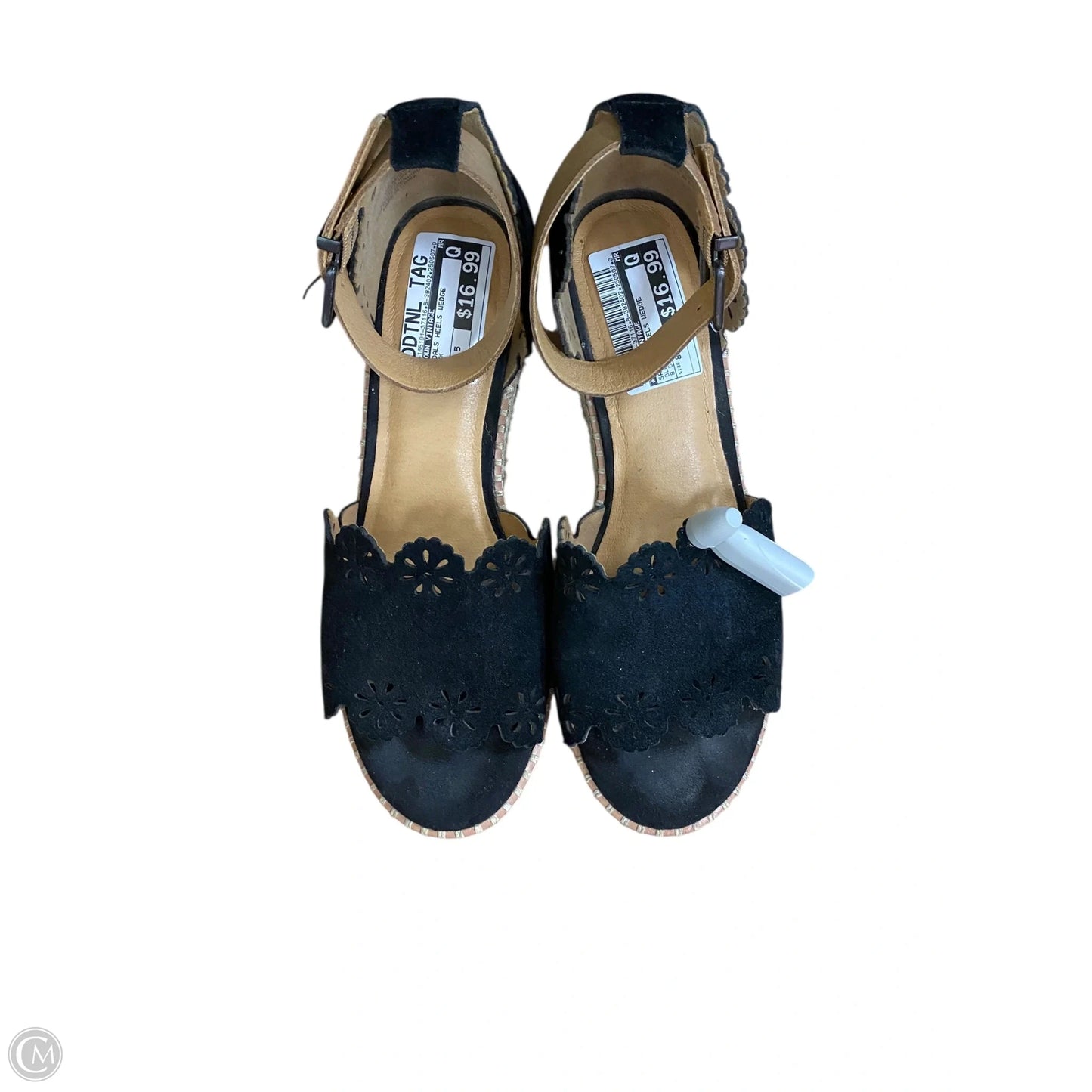 Sandals Heels Wedge By Crown Vintage In Black, Size: 8.5