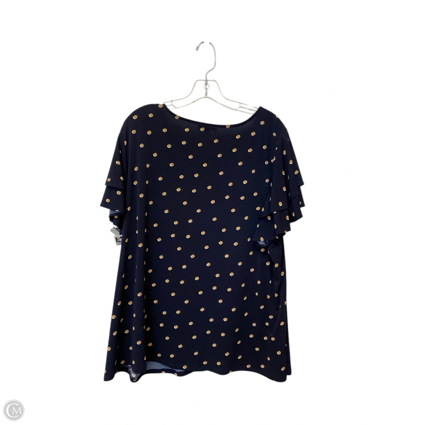 Top Short Sleeve By Adrianna Papell In Navy, Size: 3x