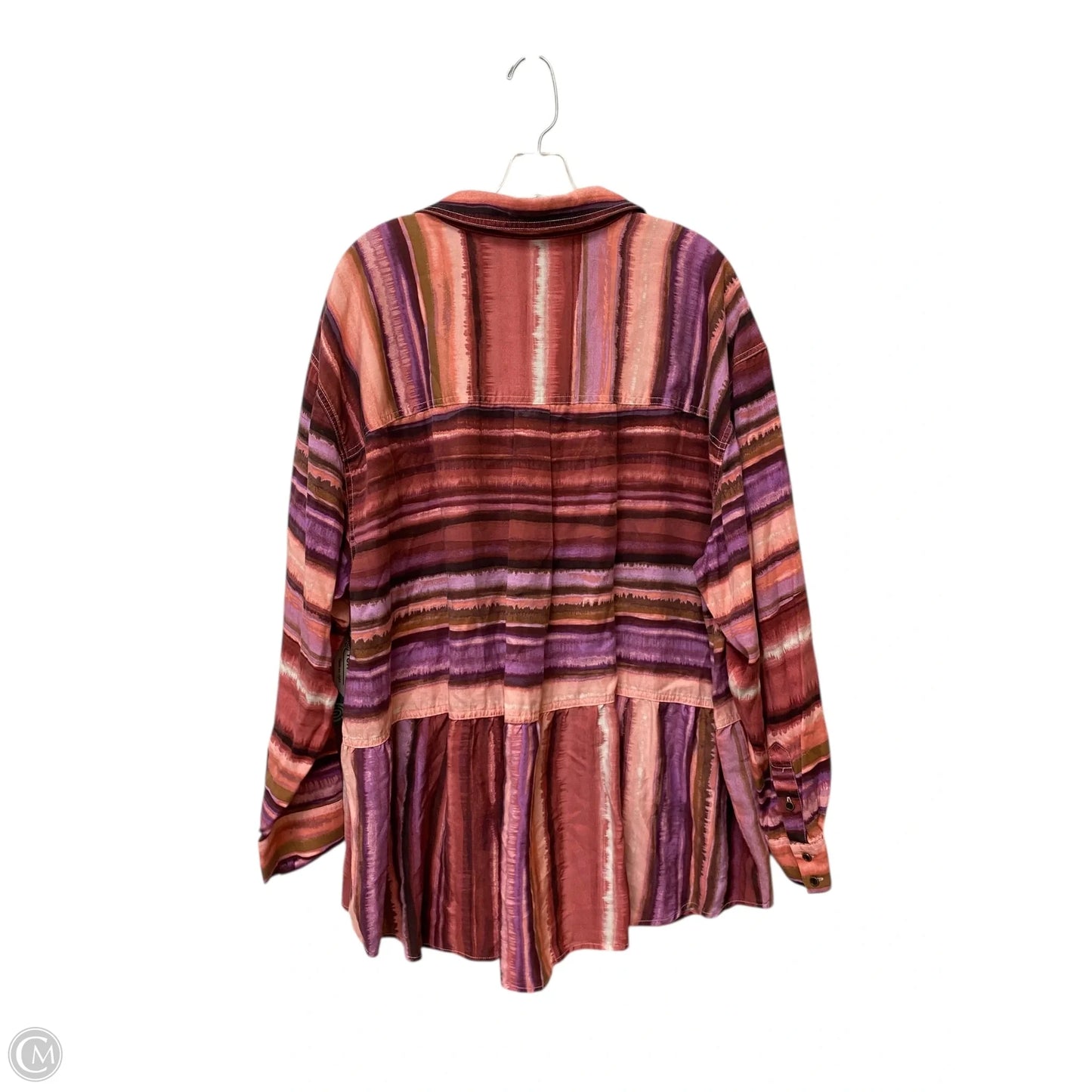 Top Long Sleeve By West Bound In Striped Pattern, Size: 2x