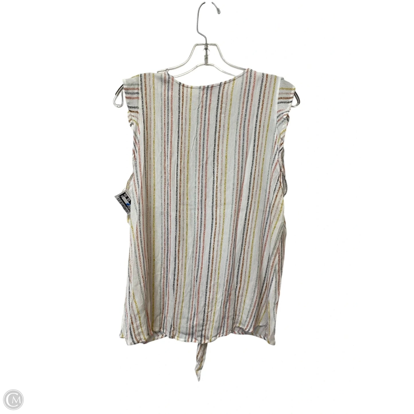Top Sleeveless By West Kei In Striped Pattern, Size: Xl
