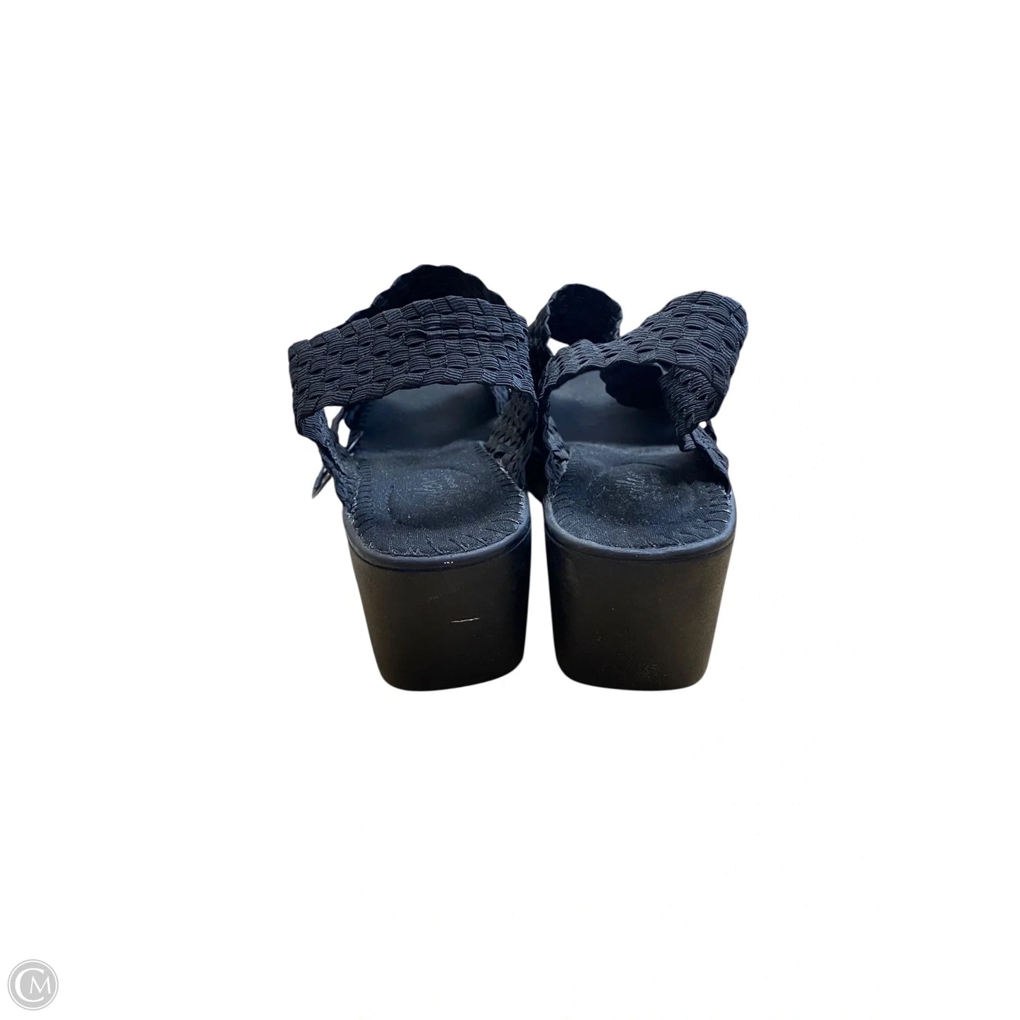 Sandals Heels Wedge By Dexflex In Black, Size: 7.5