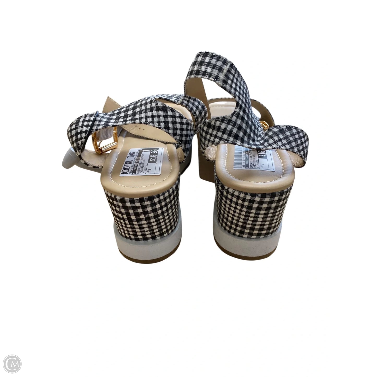 Sandals Heels Platform By Clothes Mentor In Checkered Pattern, Size: 8