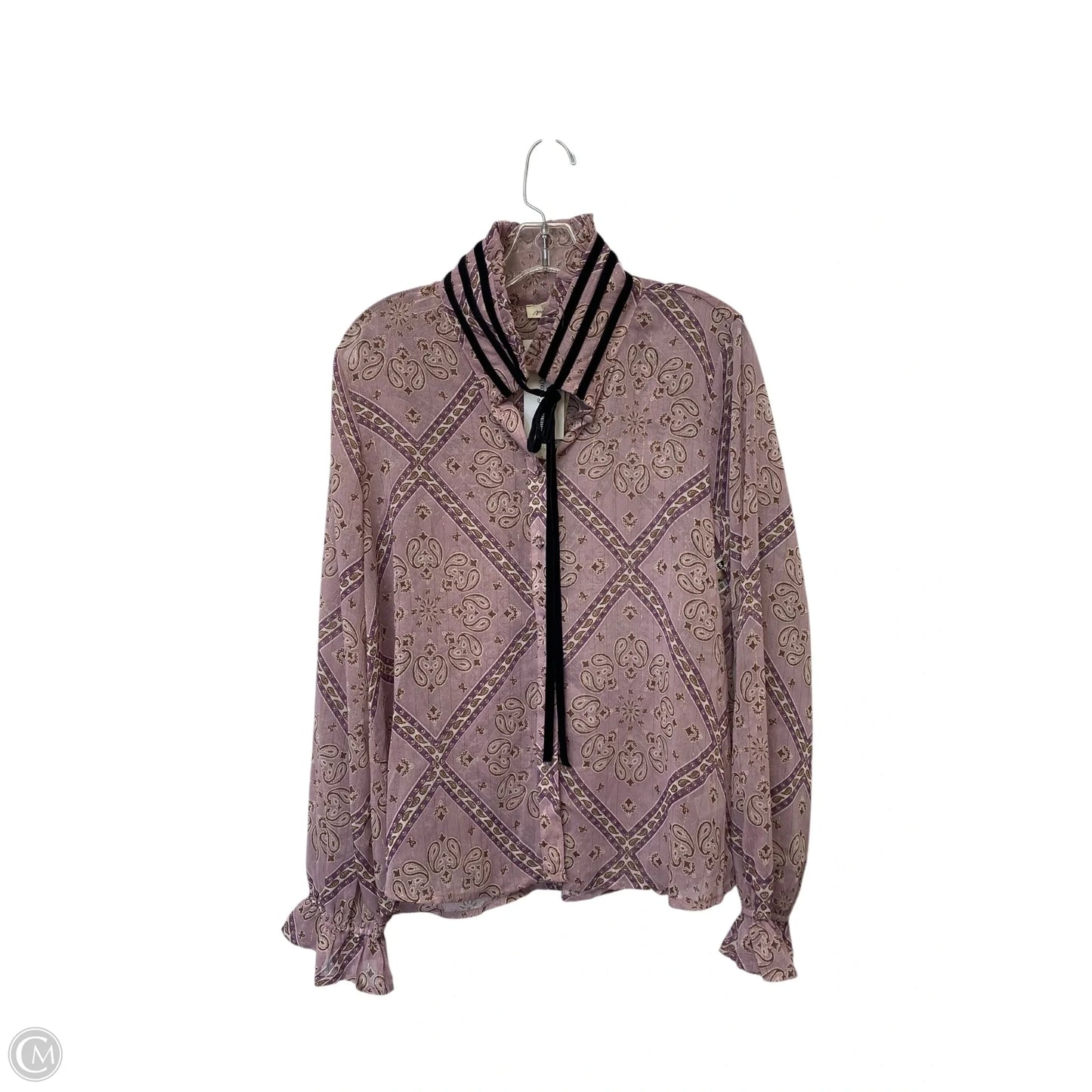 Top Long Sleeve By Mystree In Purple, Size: L