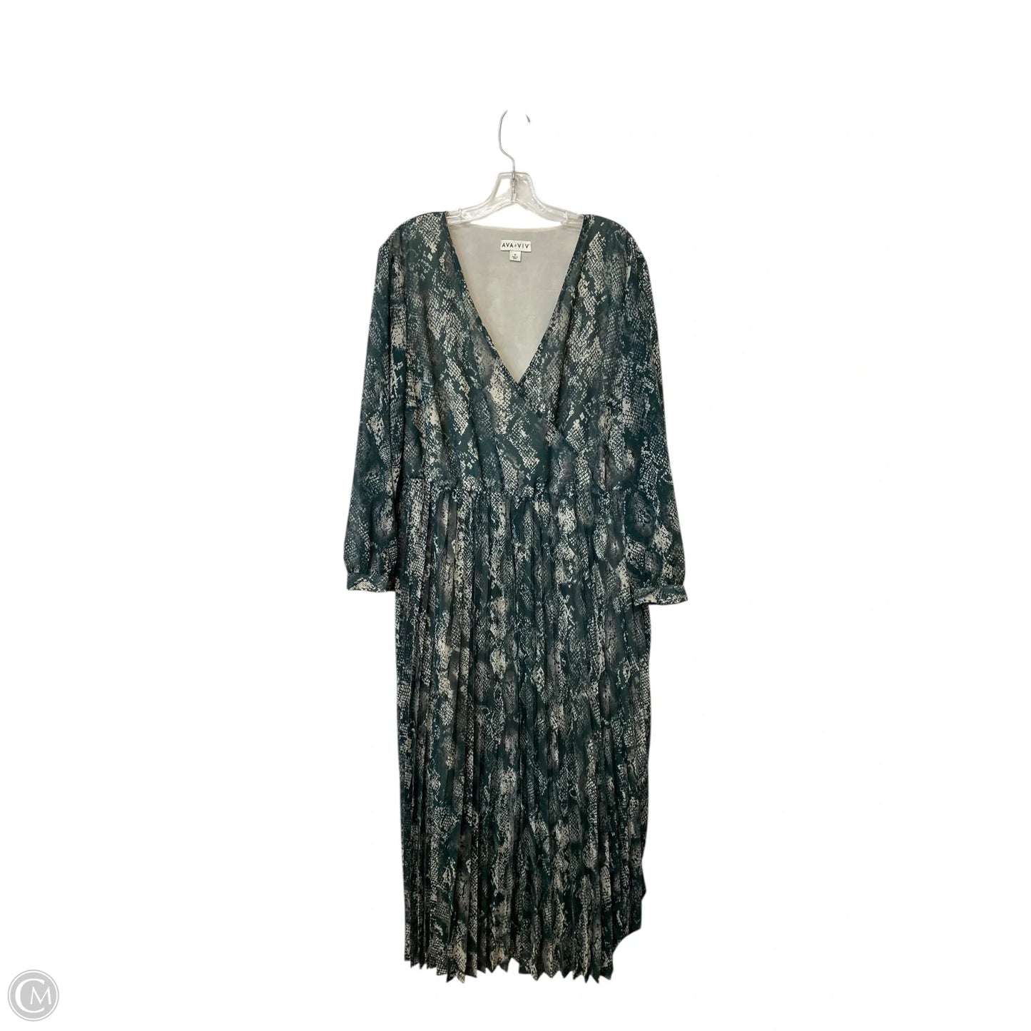 Dress Casual Maxi By Ava & Viv In Green, Size: 1x