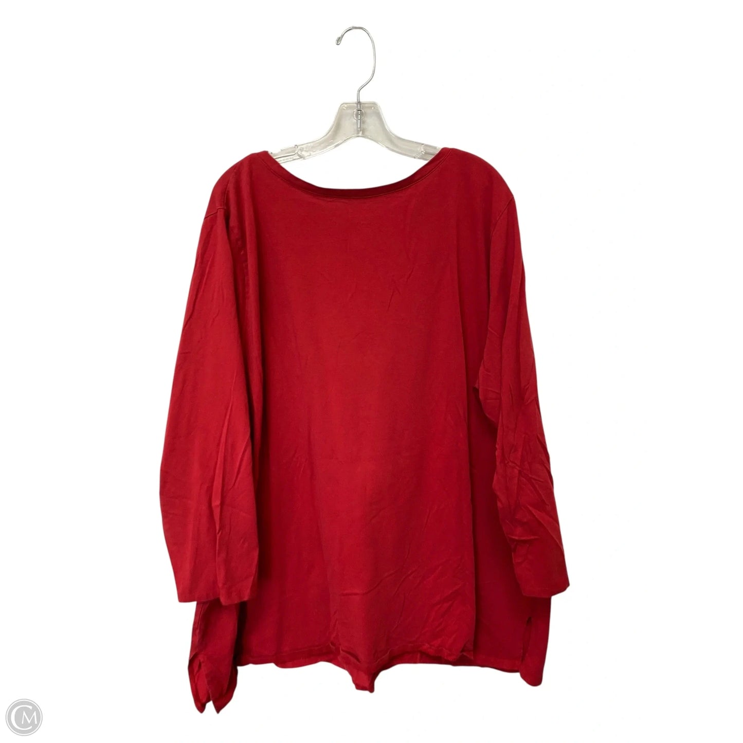 Top Long Sleeve Basic By Romans In Red, Size: 3x
