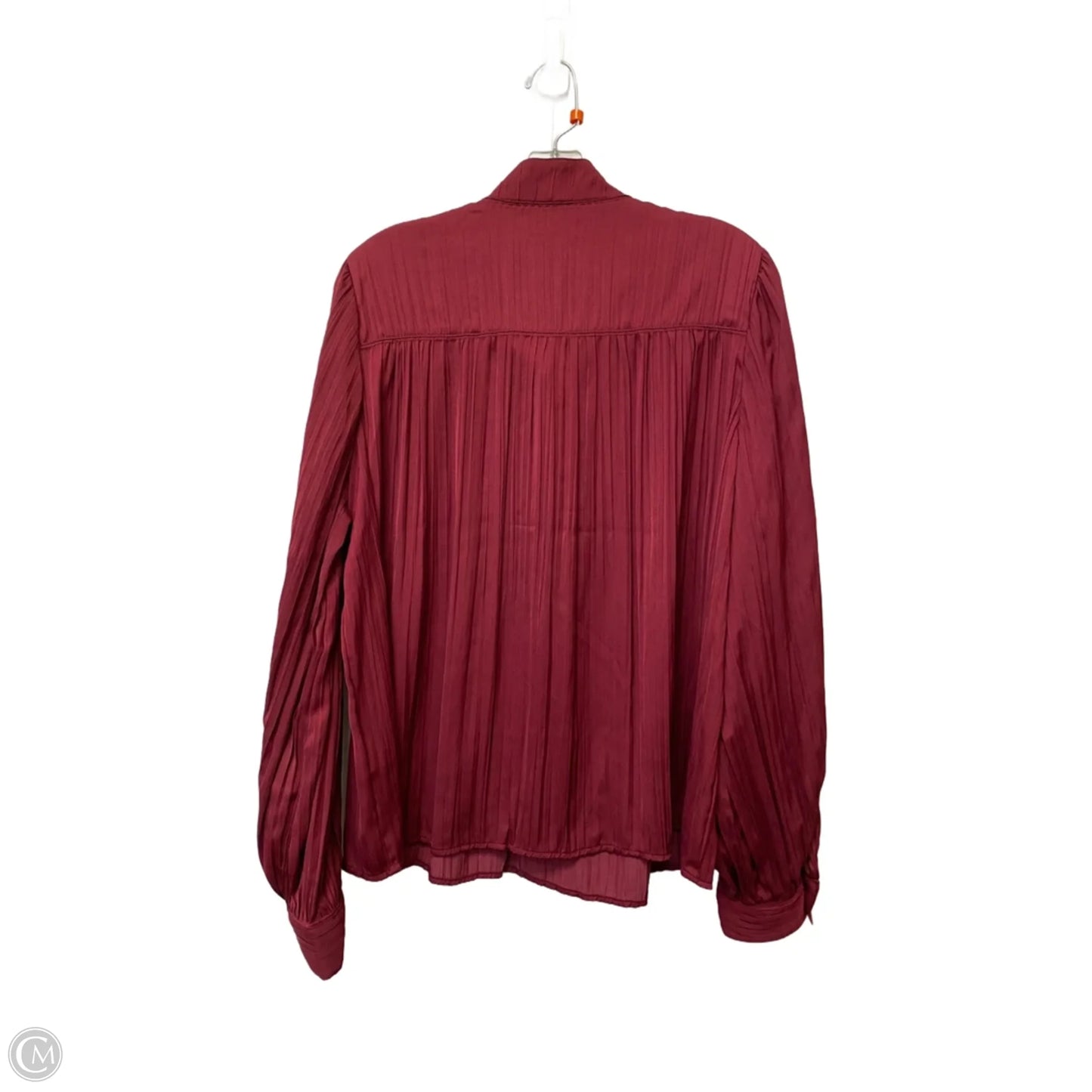 Top Long Sleeve By Anthropologie In Maroon, Size: M