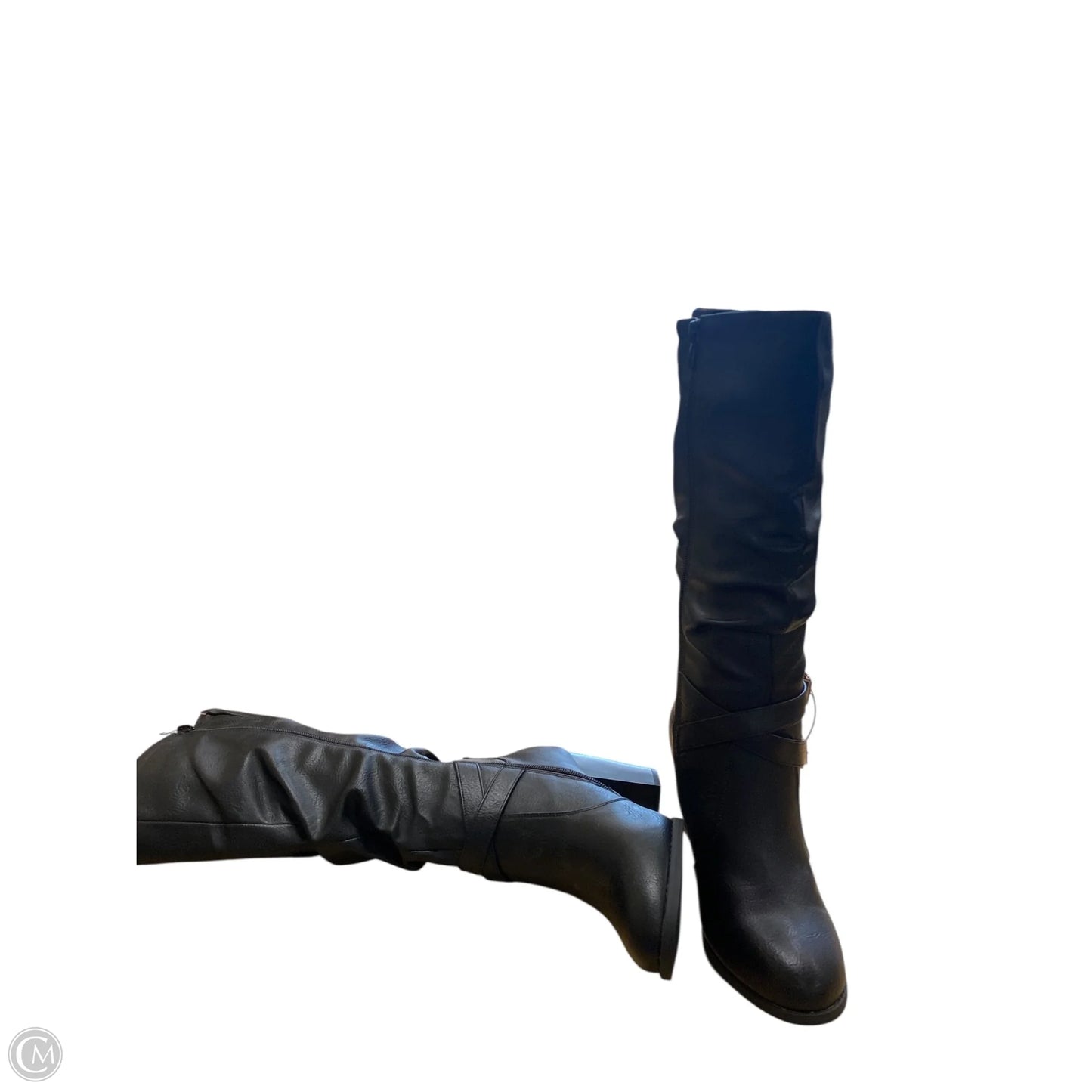 Boots Mid-calf Heels By Cme In Black, Size: 7