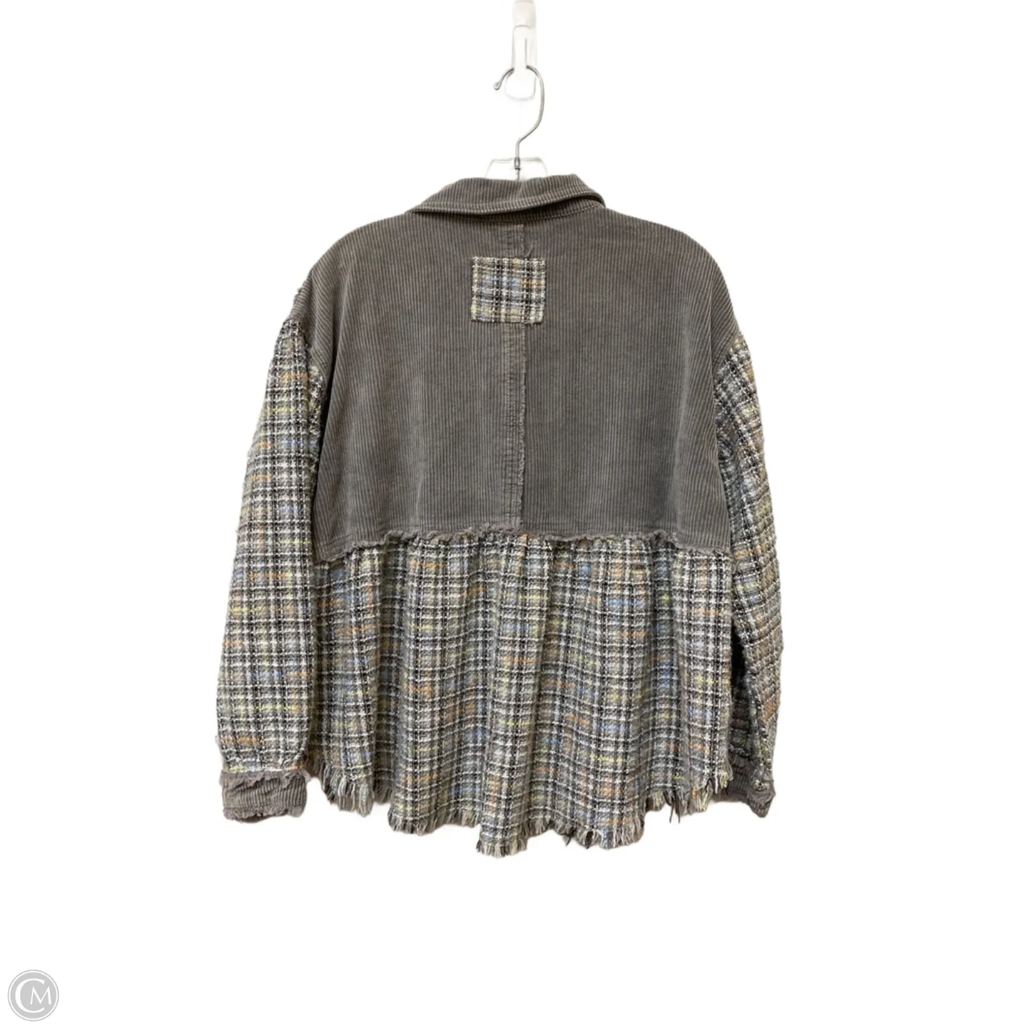 Jacket Shirt By Clothes Mentor In Grey, Size: M