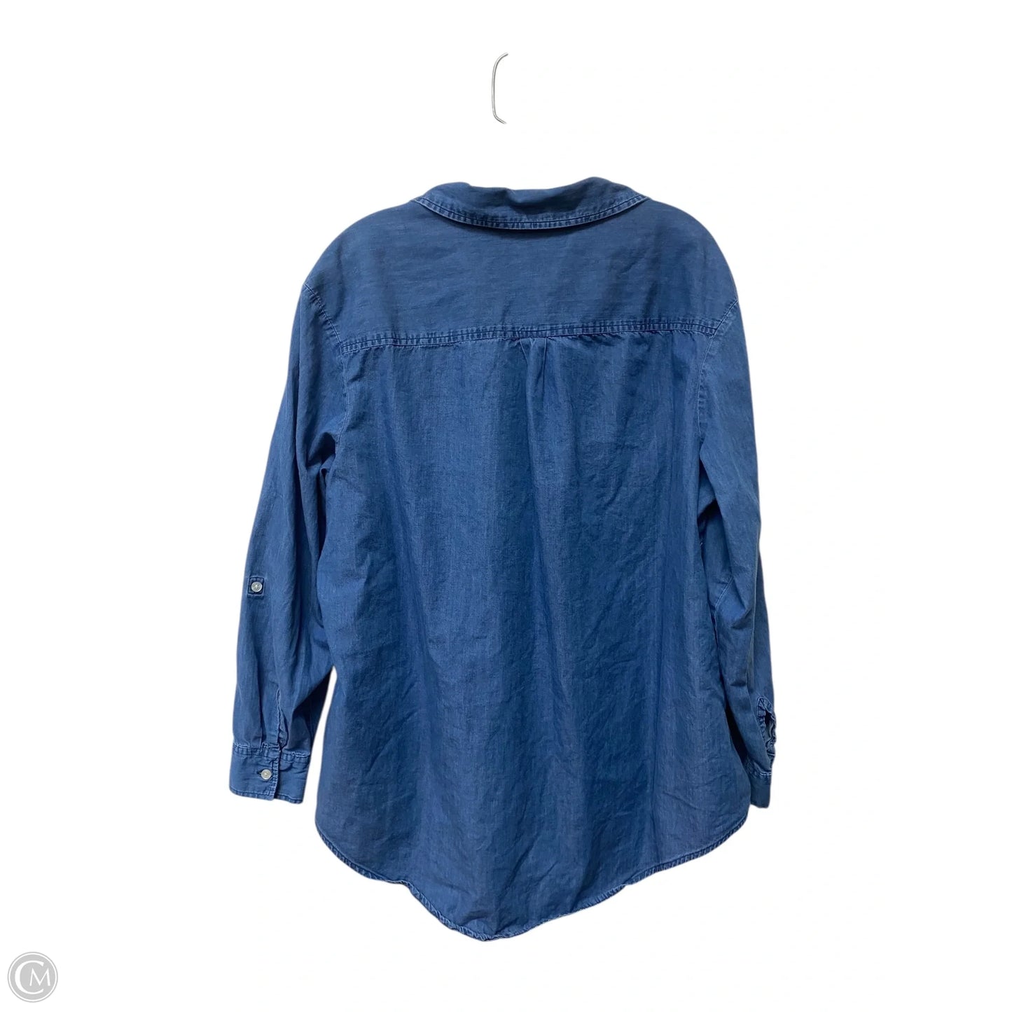 Top Long Sleeve Basic By Faded Glory In Blue Denim, Size: 2x