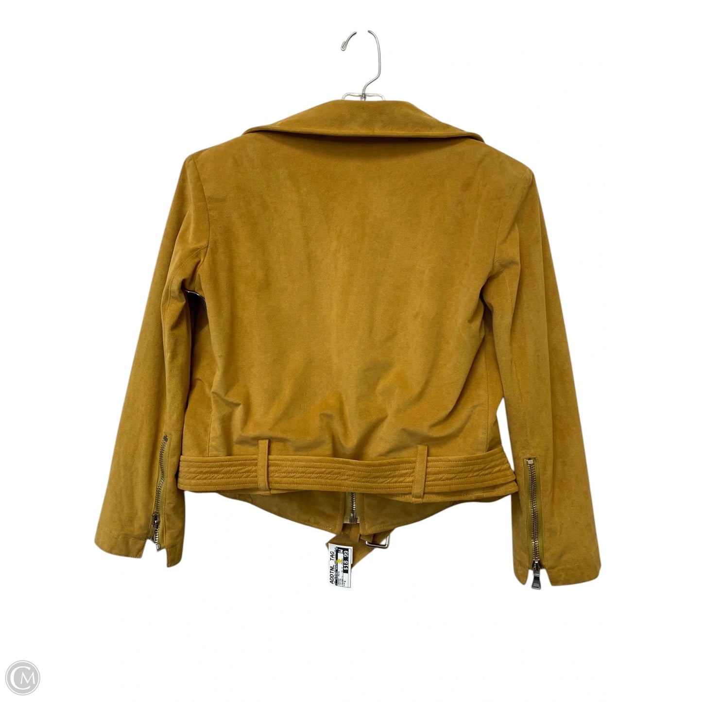 Jacket Moto By Clothes Mentor In Yellow, Size: S
