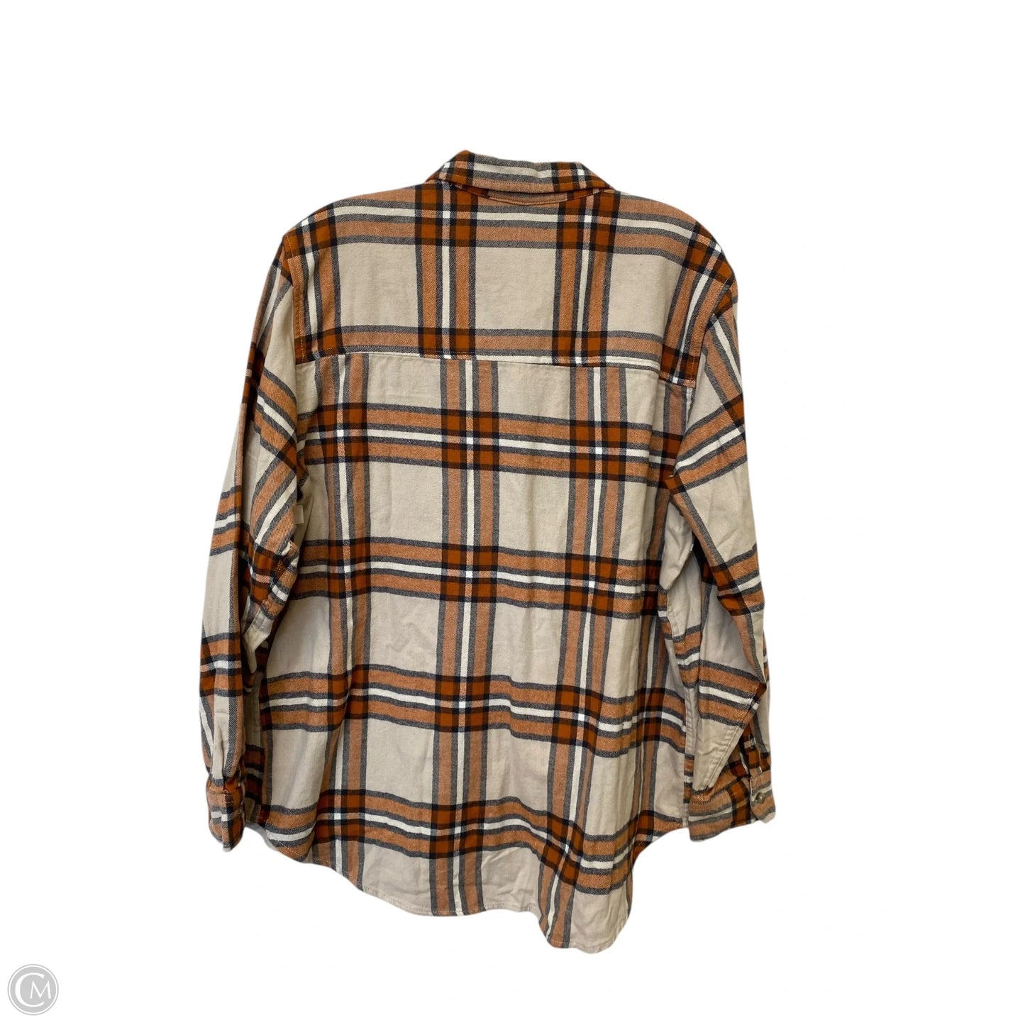 Top Long Sleeve By Universal Thread In Plaid Pattern, Size: Xl