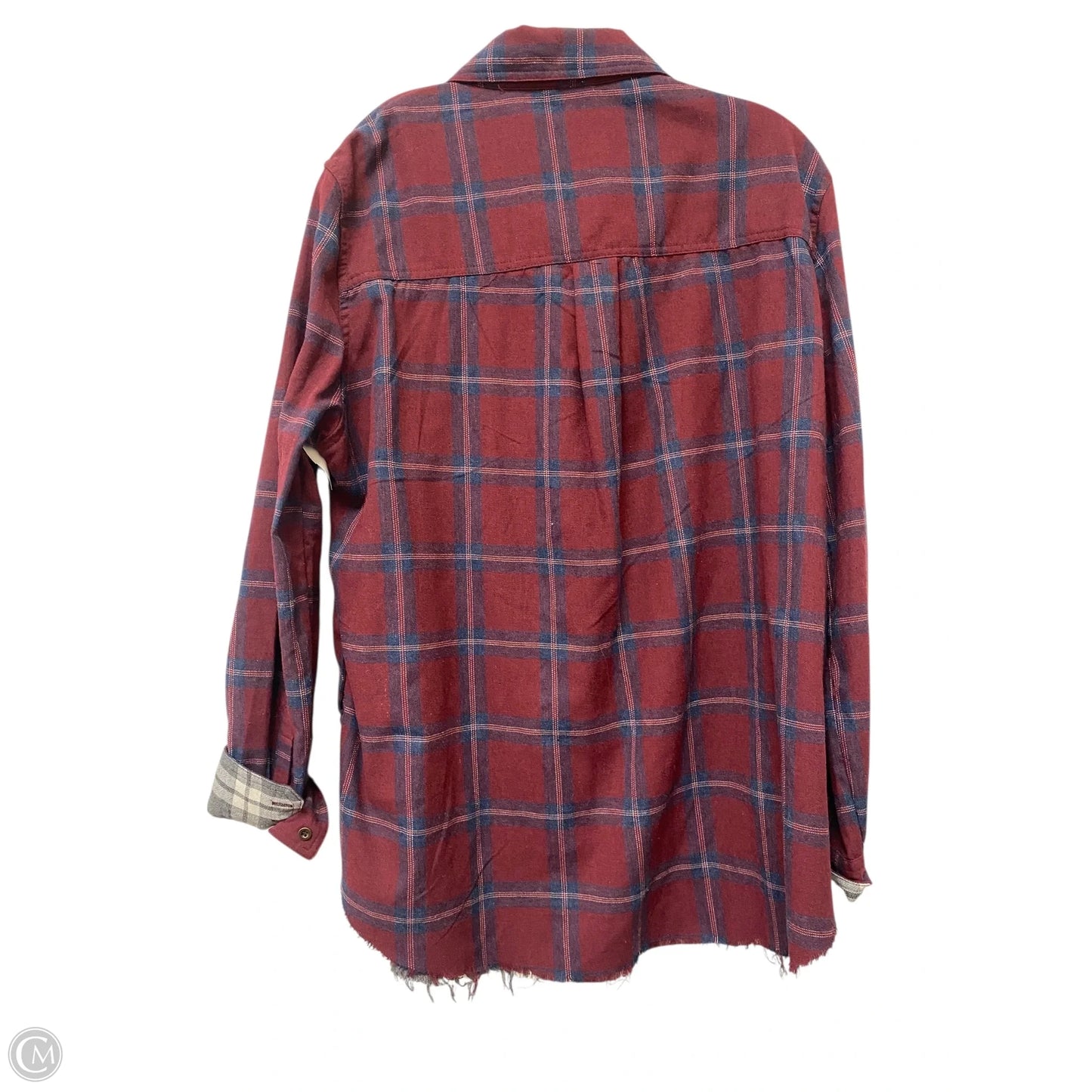 Jacket Shirt By Clothes Mentor In Plaid Pattern, Size: L