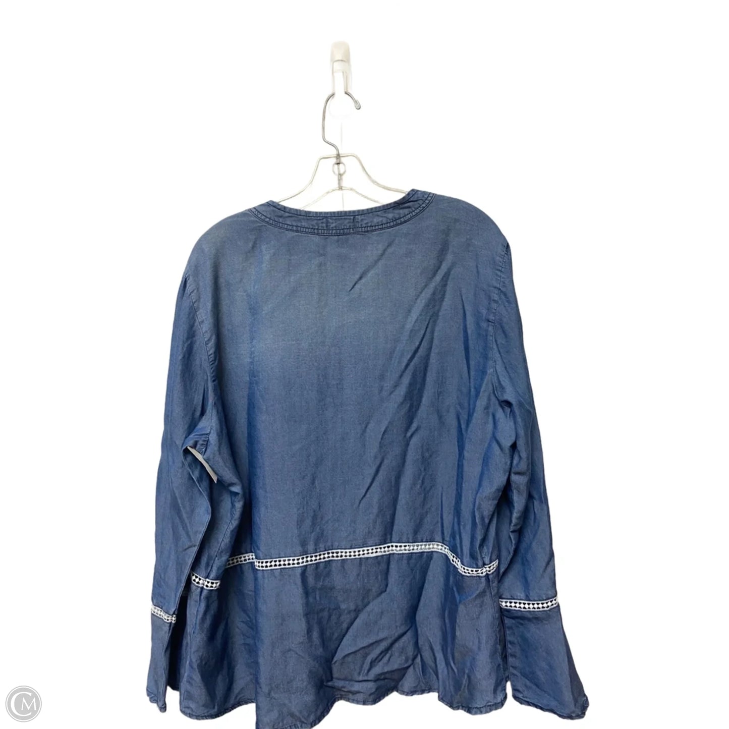 Top Long Sleeve Basic By Love Fire In Blue, Size: Xxl