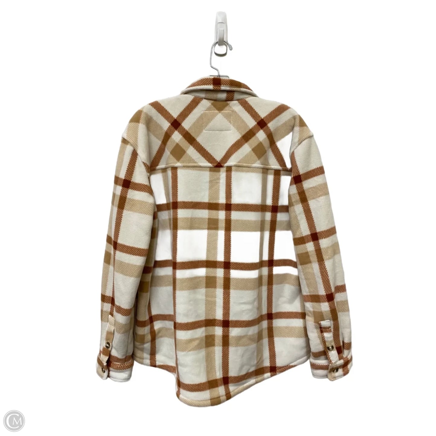 Jacket Shirt By Sage In Plaid Pattern, Size: L