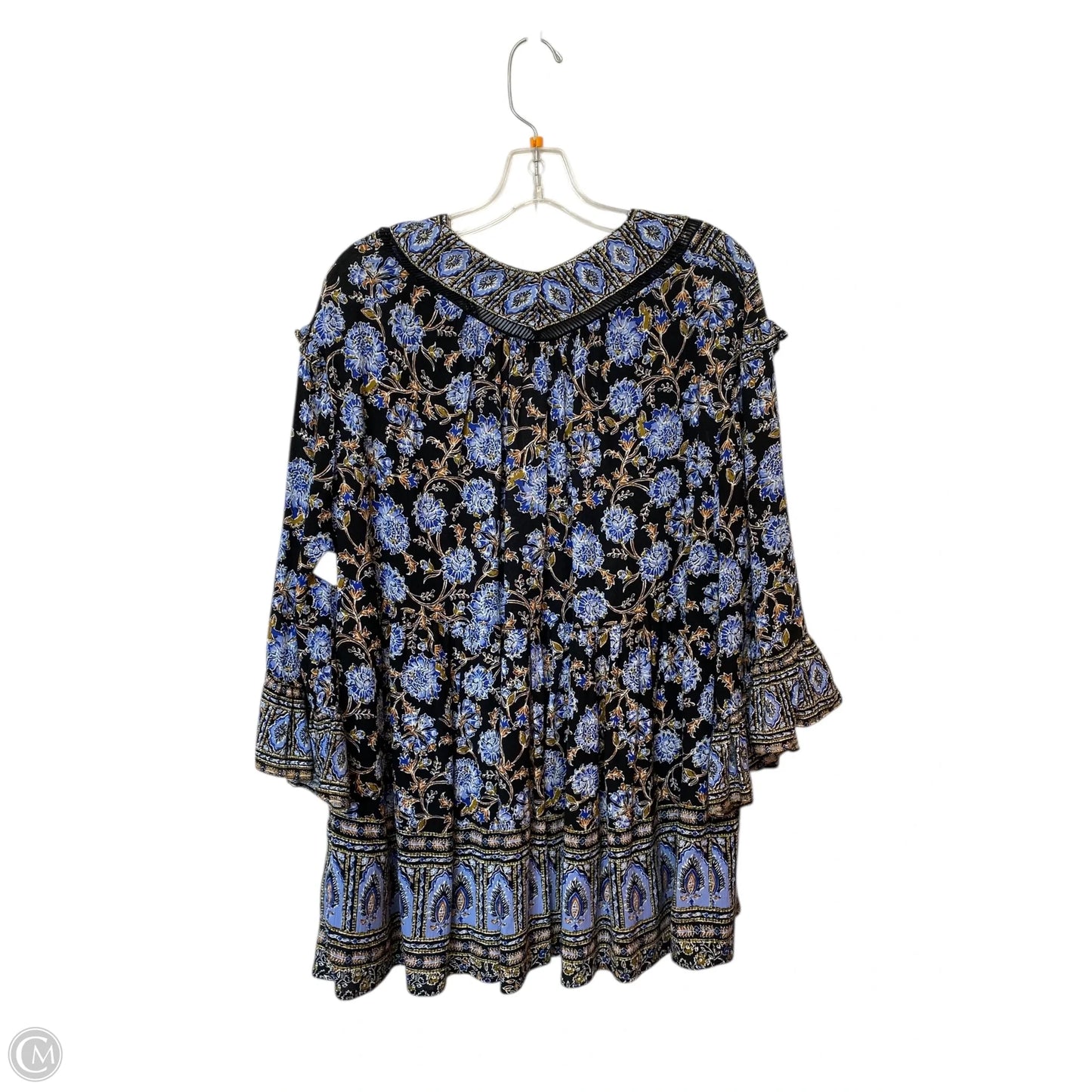 Tunic 3/4 Sleeve By Free People In Floral Print, Size: S