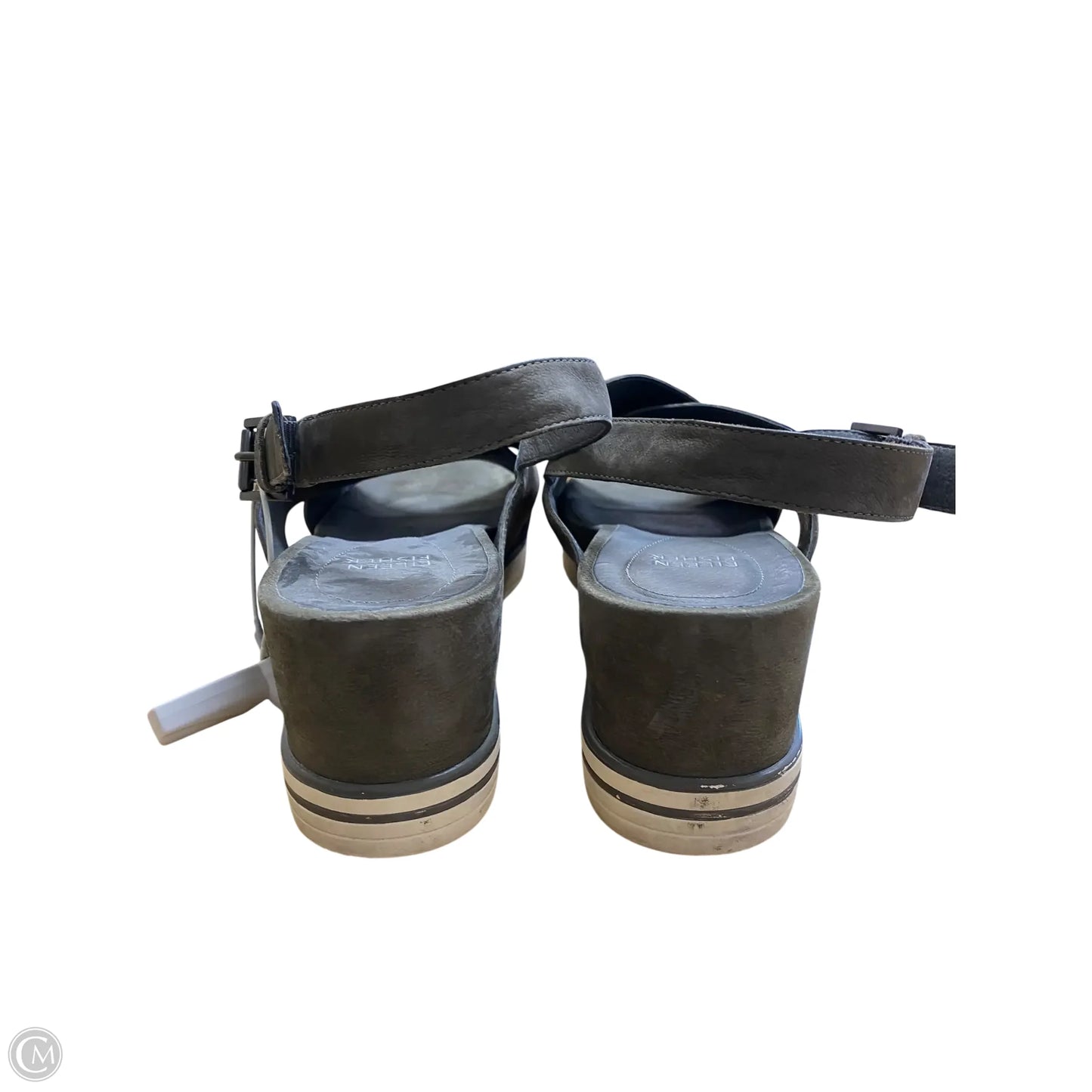 Sandals Heels Wedge By Eileen Fisher In Grey, Size: 10