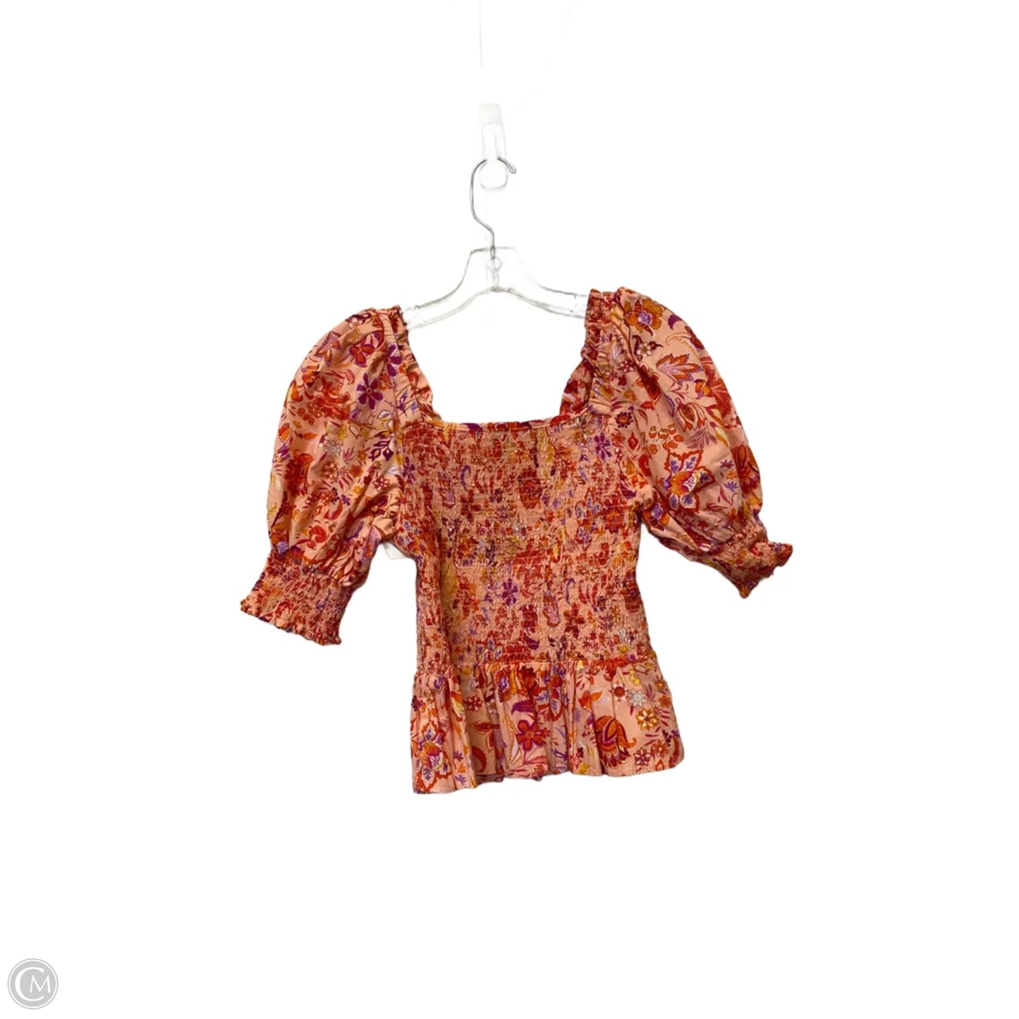 Top Short Sleeve By Cece In Floral Print, Size: M
