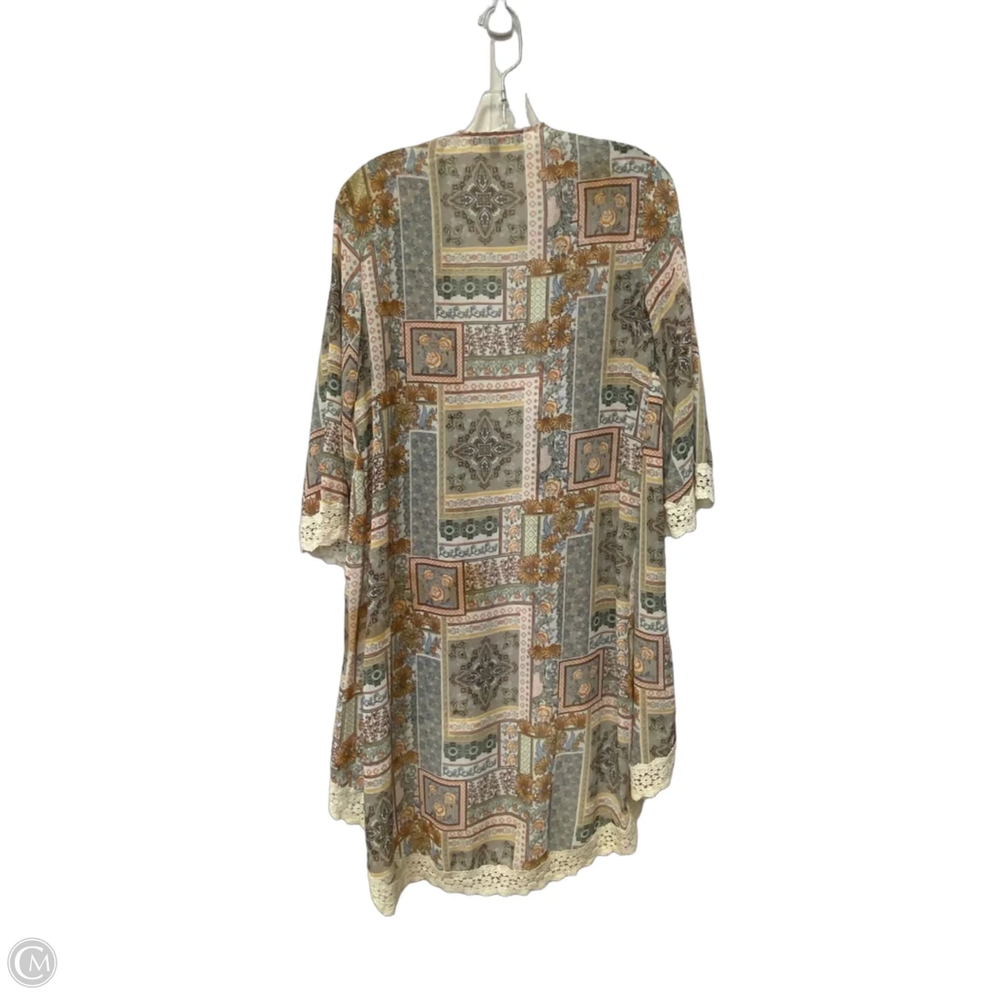Shawl By Always Indigo In Floral Print, Size: M