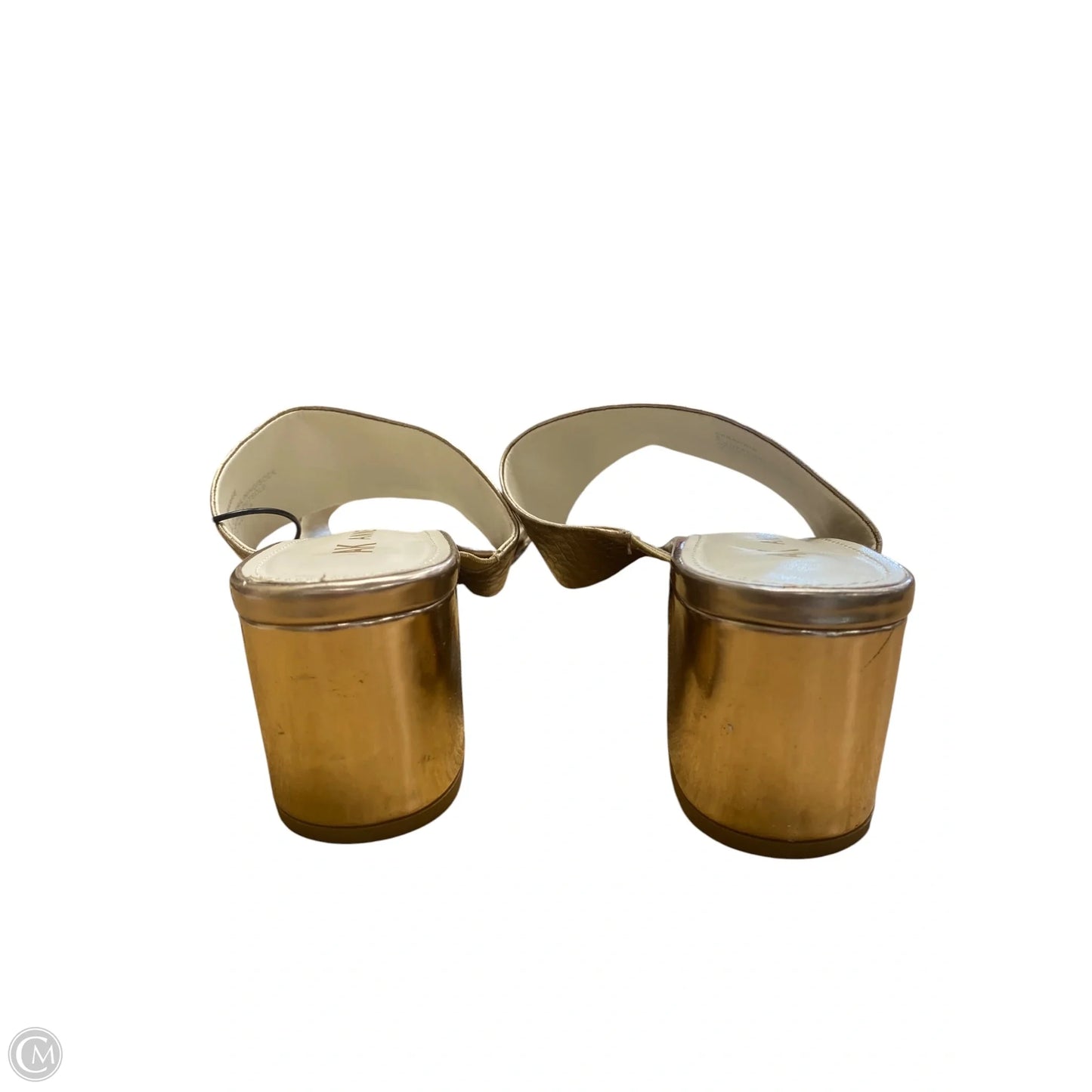Sandals Heels Block By Anne Klein In Gold, Size: 8