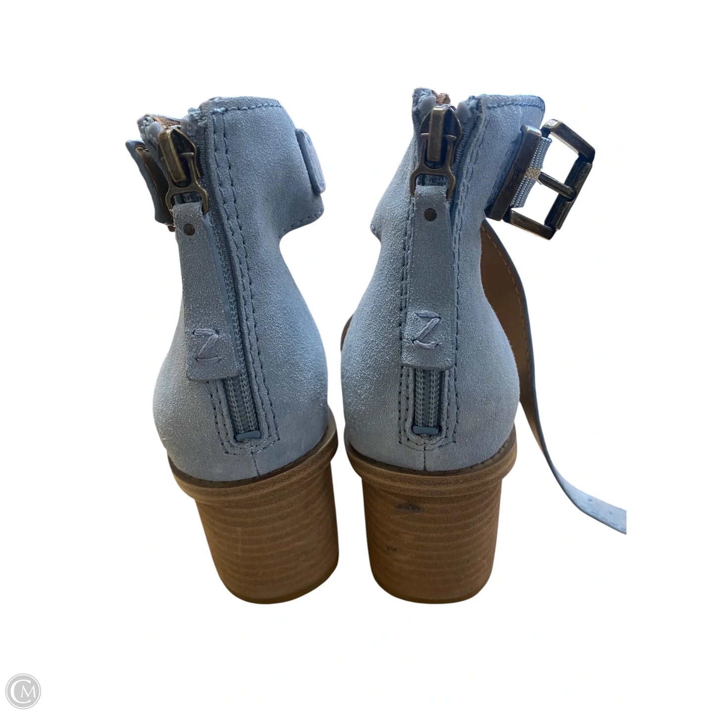 Sandals Heels Block By Zodiac In Blue, Size: 8