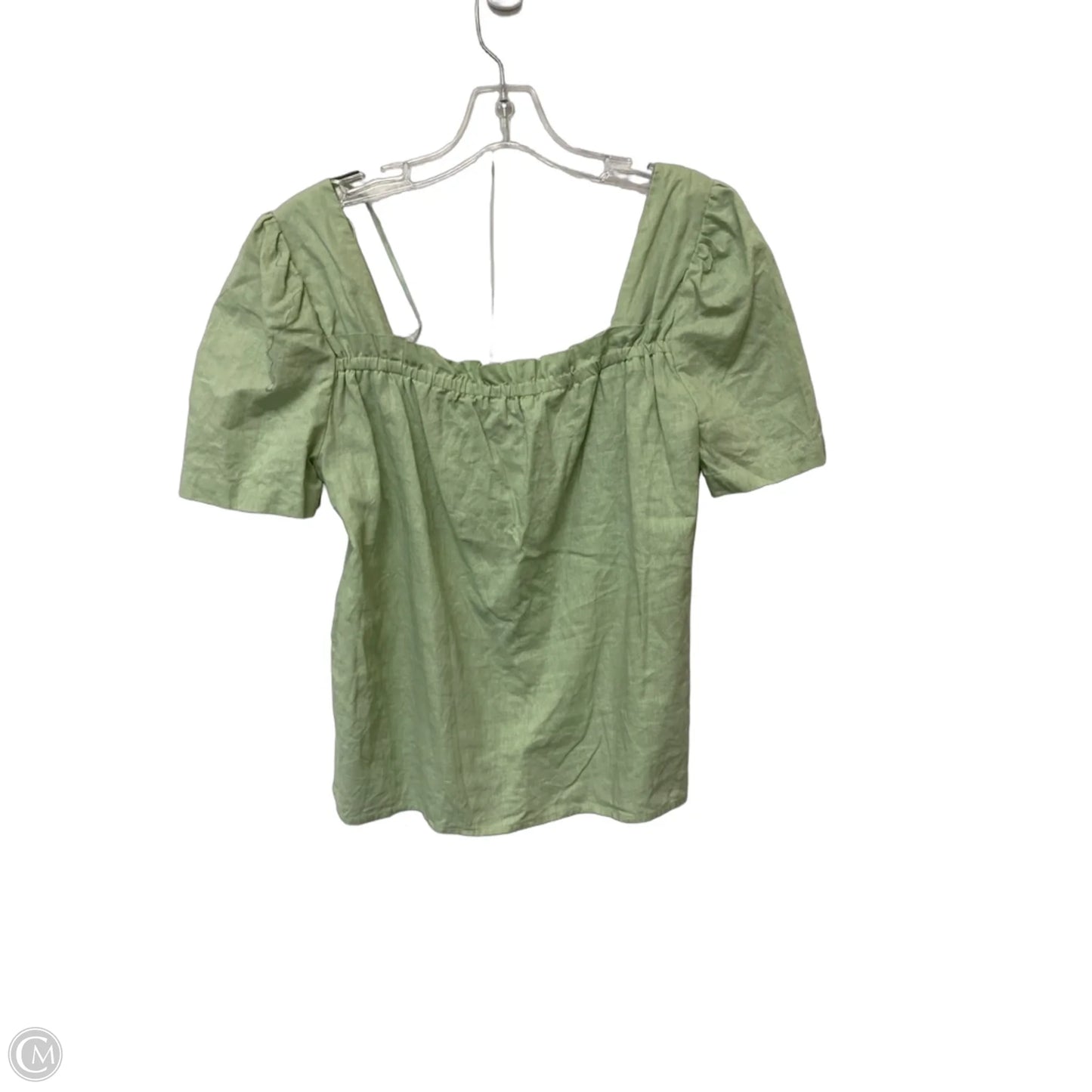 Top Short Sleeve By Saks Fifth Avenue In Green, Size: M