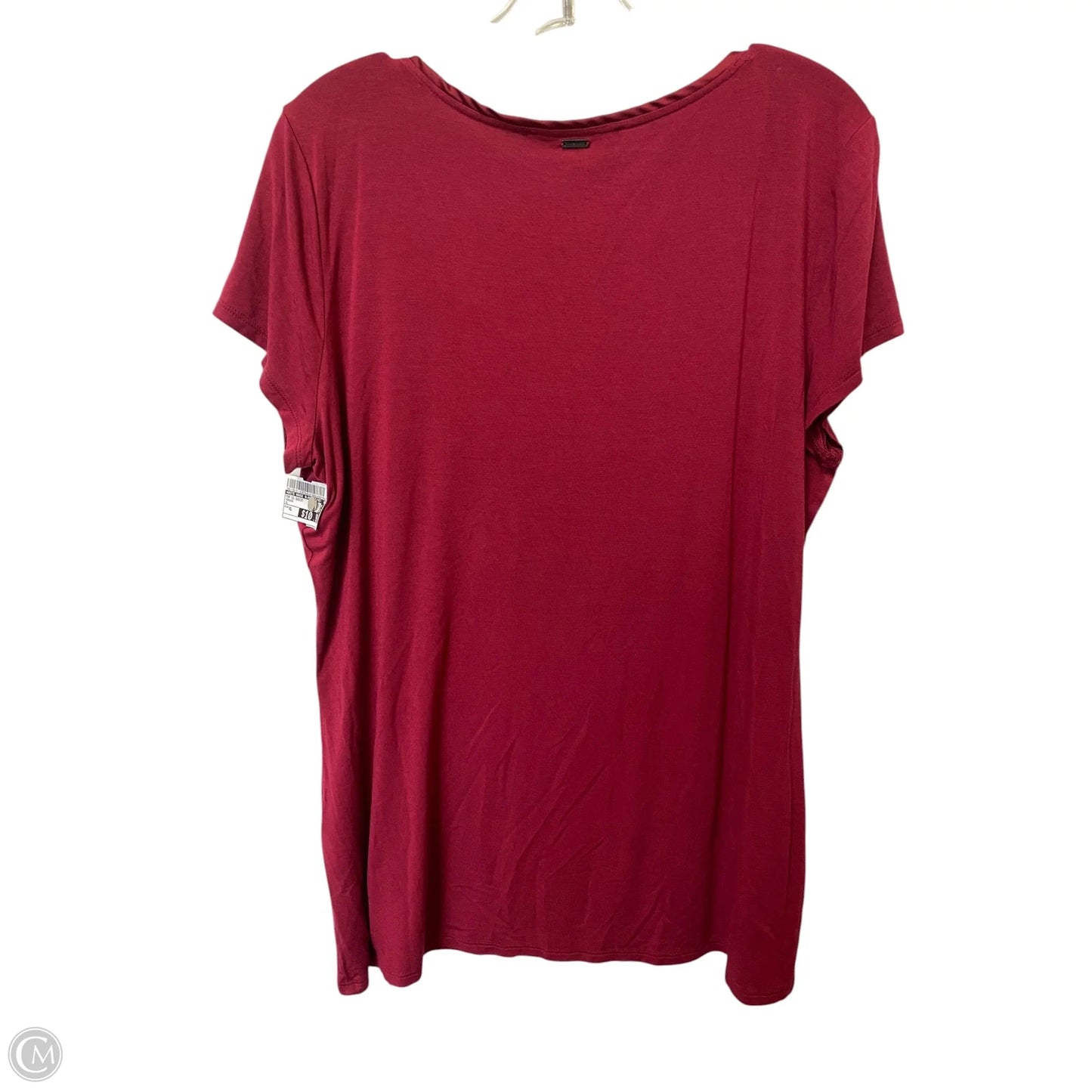 Top Short Sleeve Basic By White House Black Market In Maroon, Size: Xl
