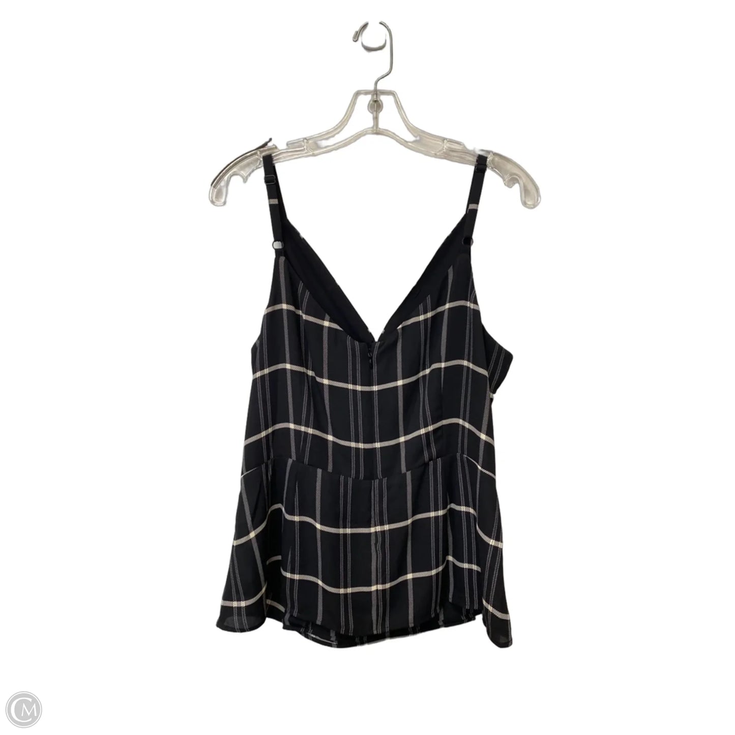 Top Sleeveless By Cabi In Plaid Pattern, Size: 10