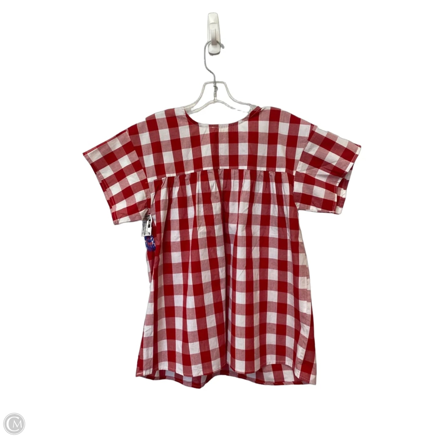 Top Short Sleeve By Clothes Mentor In Checkered Pattern, Size: L
