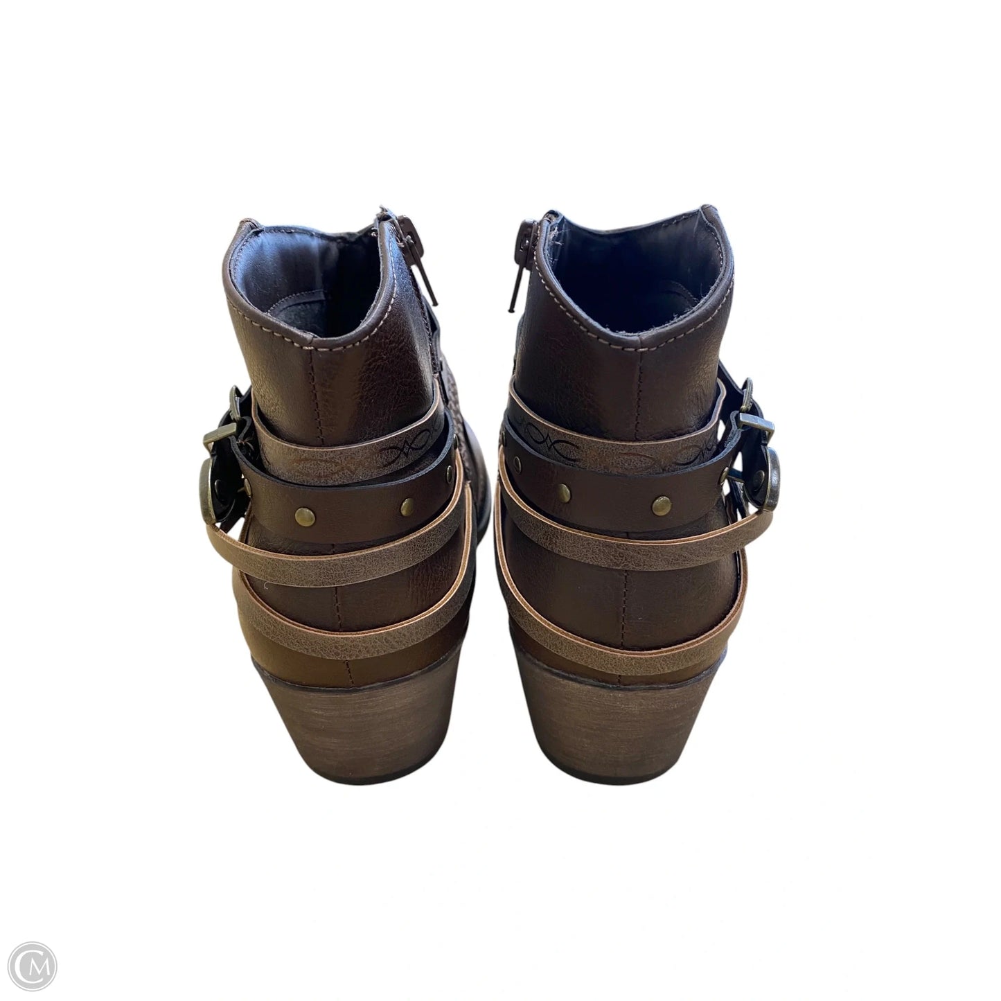Boots Ankle Heels By Jelly Pop In Brown, Size: 9.5