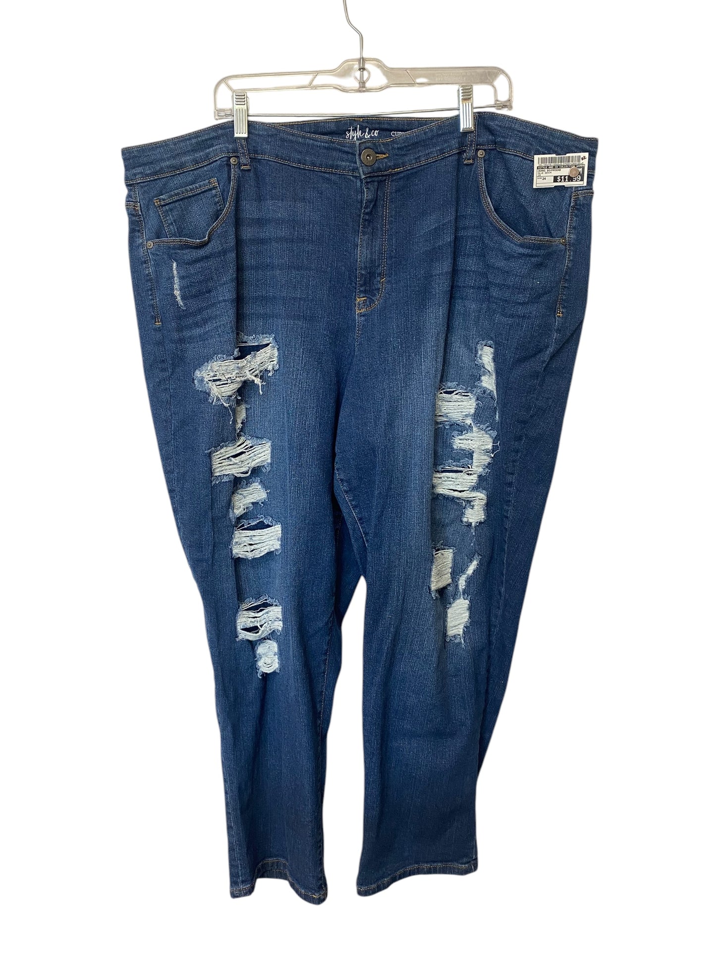 Jeans Boyfriend By Style And Co Collection Women In Blue Denim, Size: 24