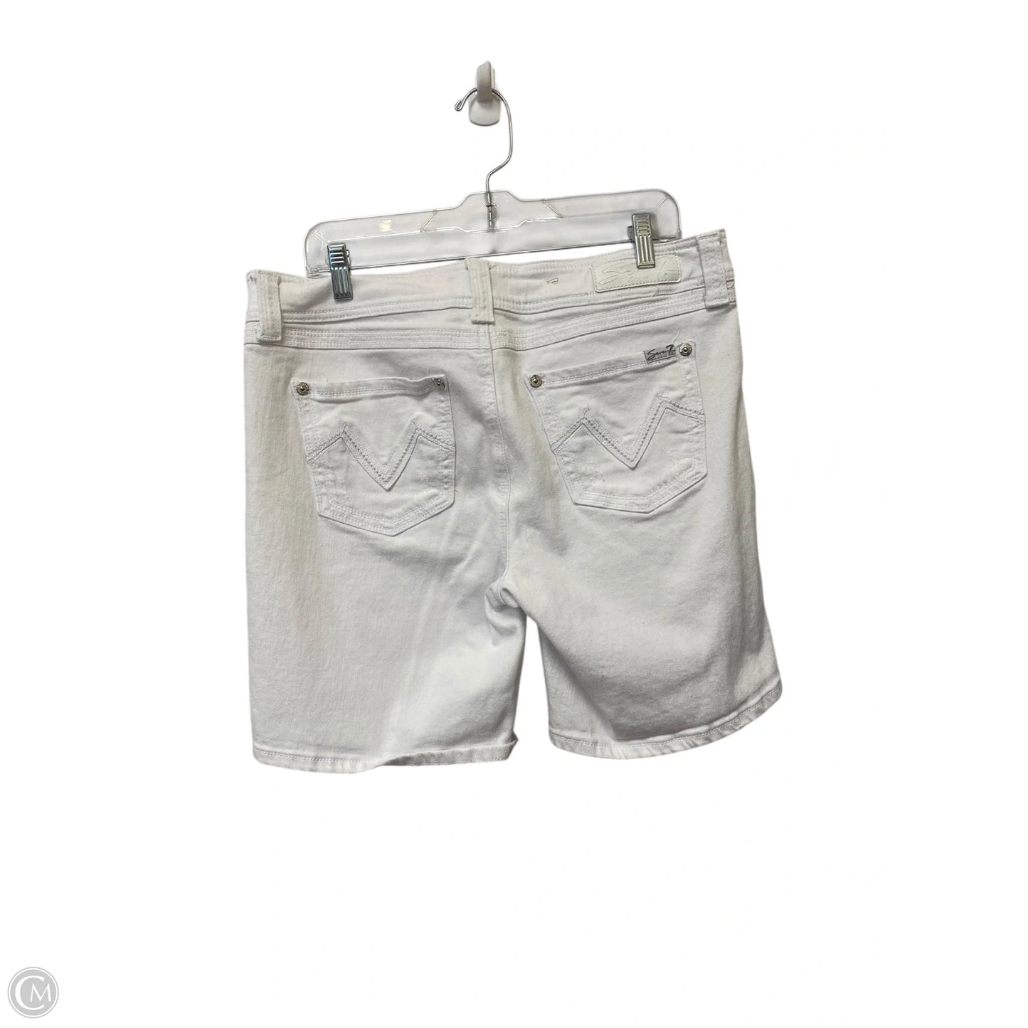 Shorts By Seven 7 In White Denim, Size: 14