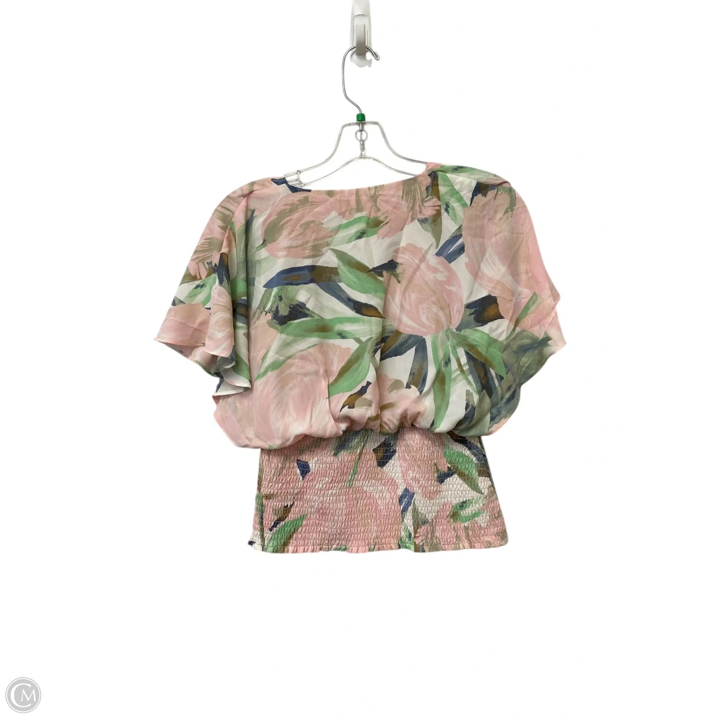 Top Short Sleeve By White House Black Market In Green & Pink, Size: 0