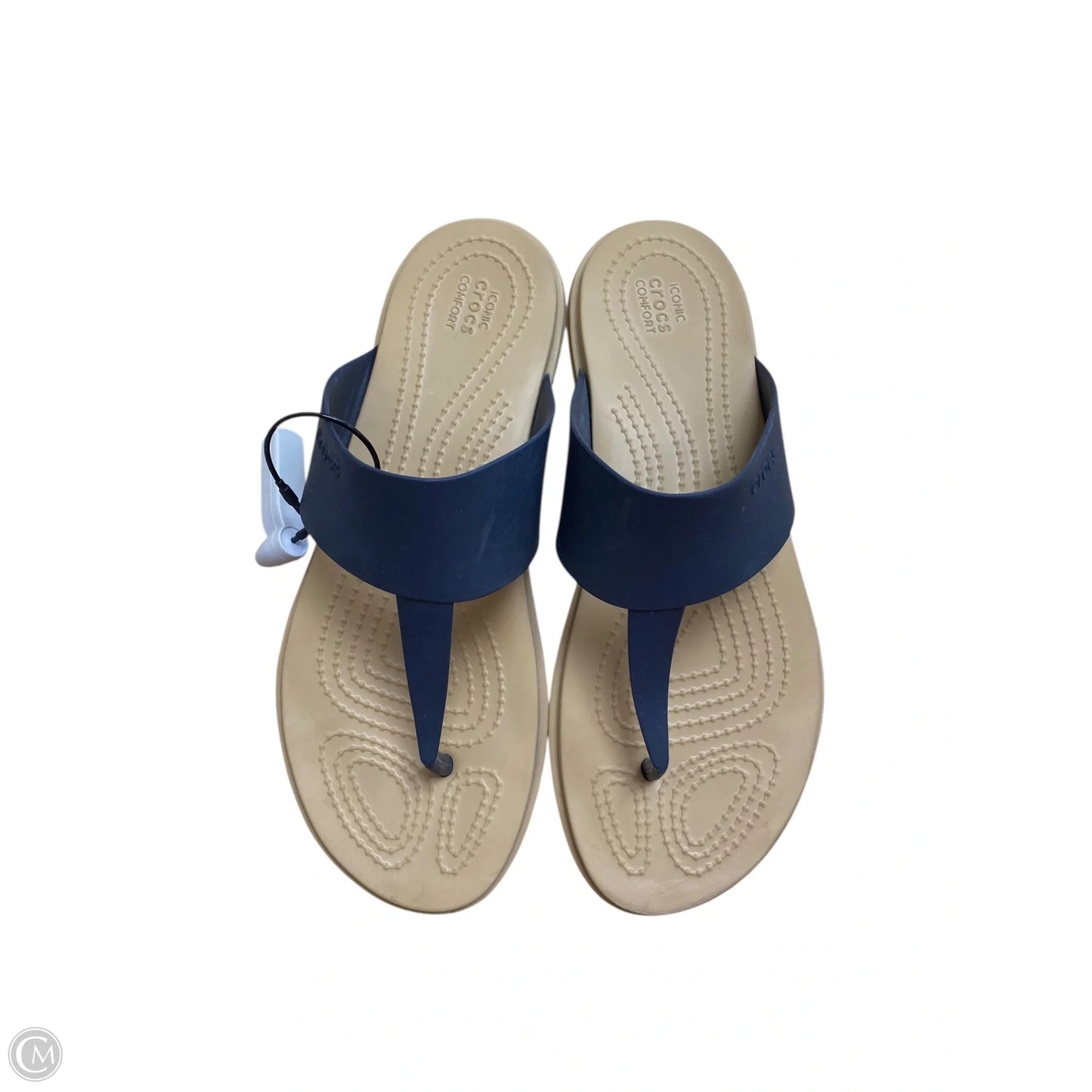 Sandals Flats By Crocs In Navy, Size: 8
