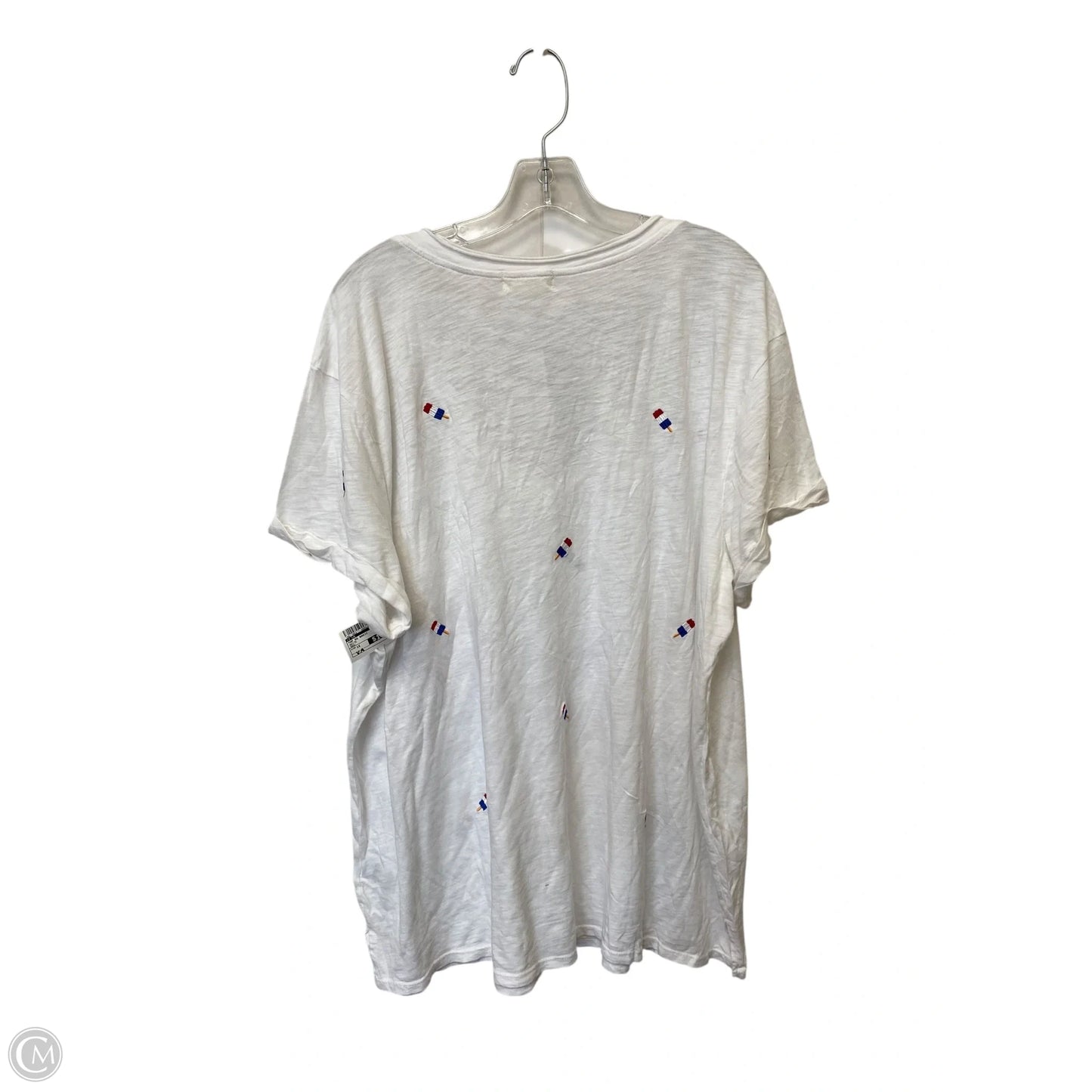 Top Short Sleeve Basic By T.la In White, Size: 1x