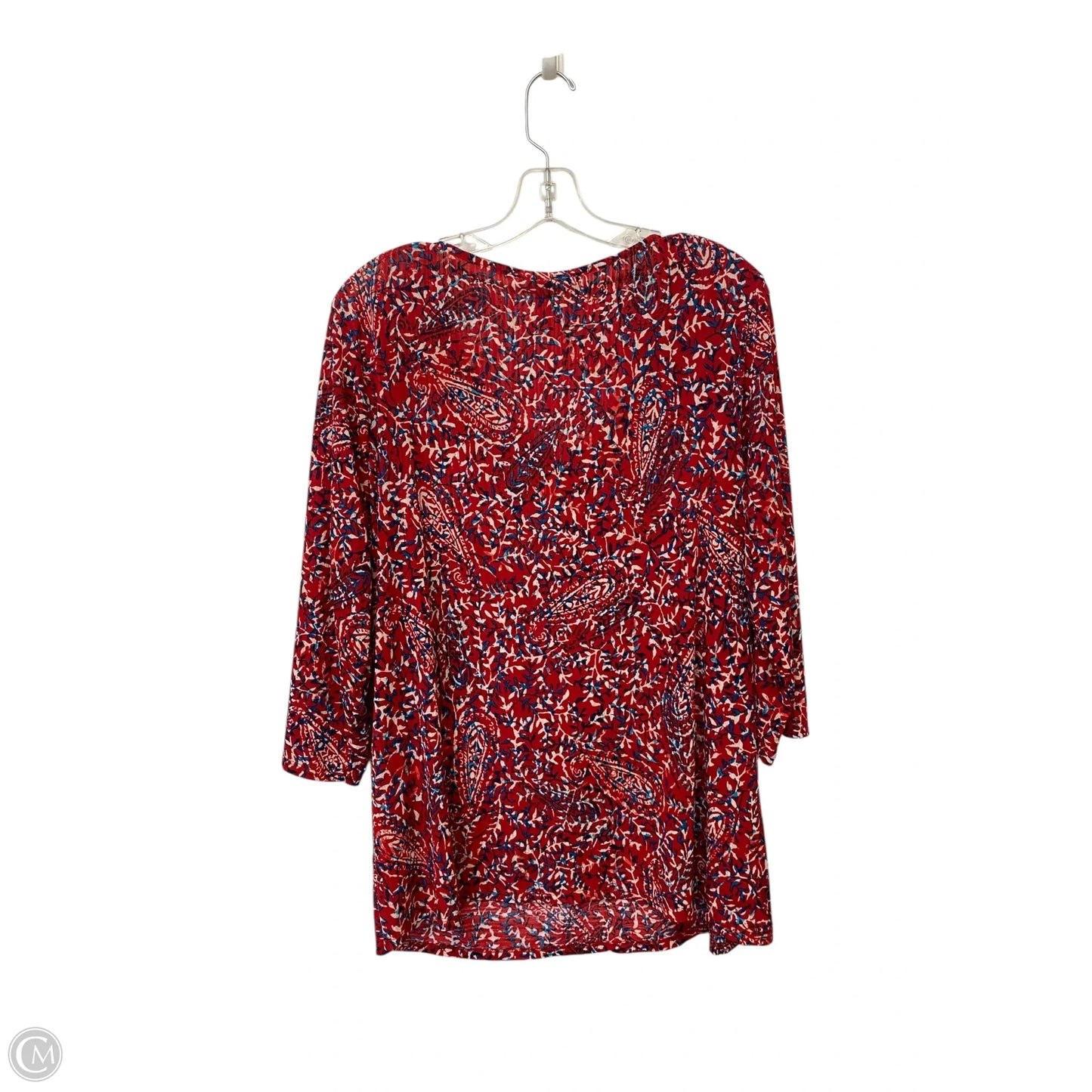 Top Long Sleeve By Dana Buchman In Red, Size: 1x