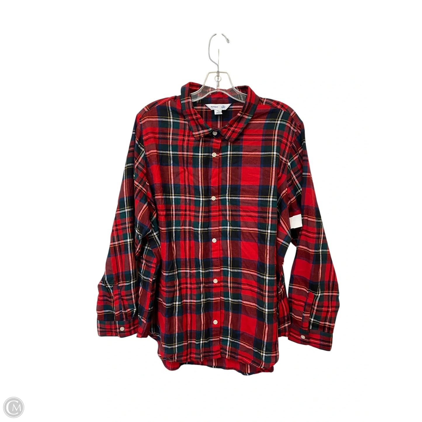 Top Long Sleeve By Old Navy In Plaid Pattern, Size: Xxl