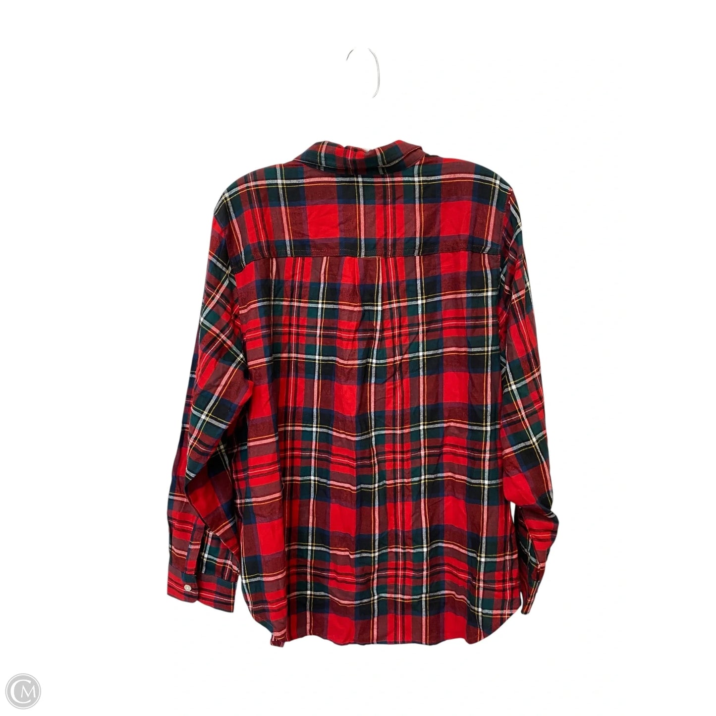 Top Long Sleeve By Old Navy In Plaid Pattern, Size: Xxl