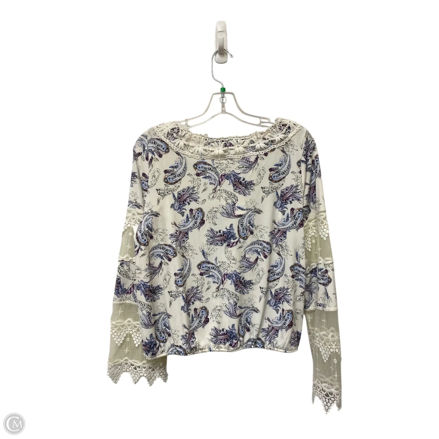 Top Long Sleeve By White House Black Market In Floral Print, Size: M