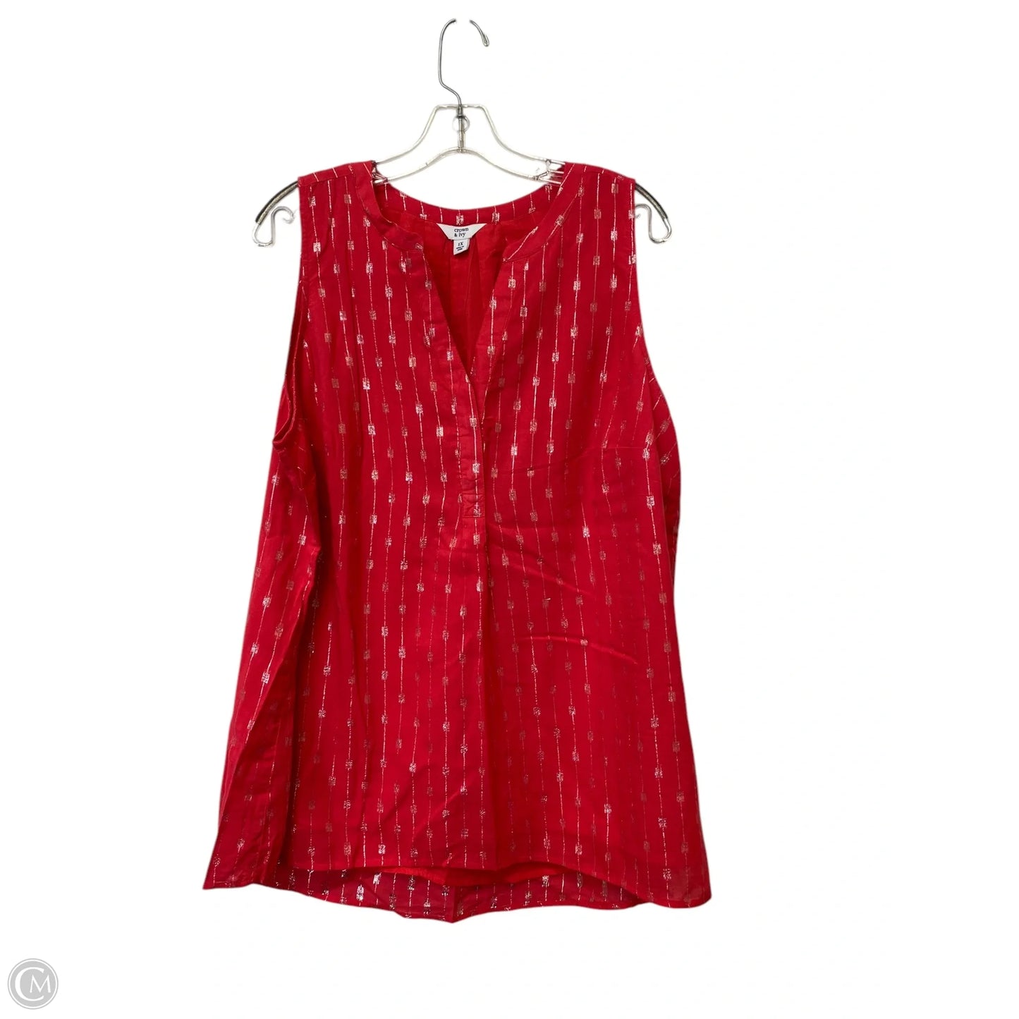 Top Sleeveless Basic By Crown And Ivy In Red, Size: 1x