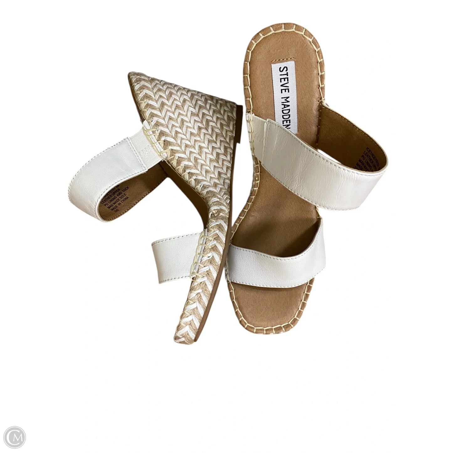 Sandals Heels Wedge By Steve Madden In Cream, Size: 8